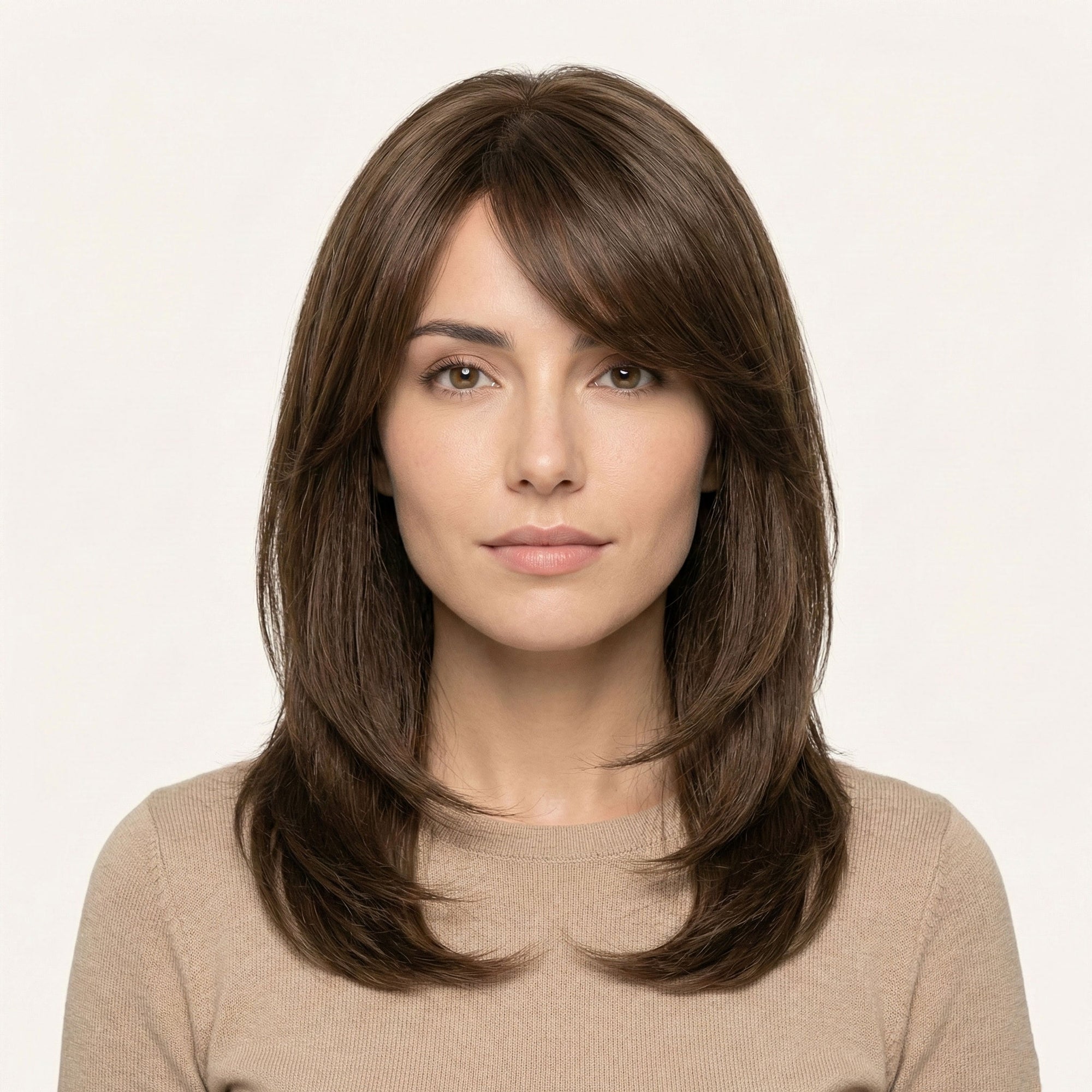 Perruque Synthétique Brune Mi-Longue - Amity