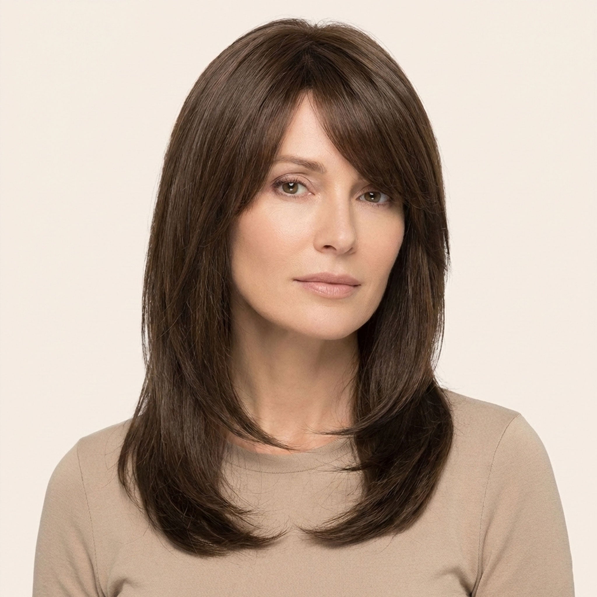 Perruque Synthétique Brune Mi-Longue - Patricia