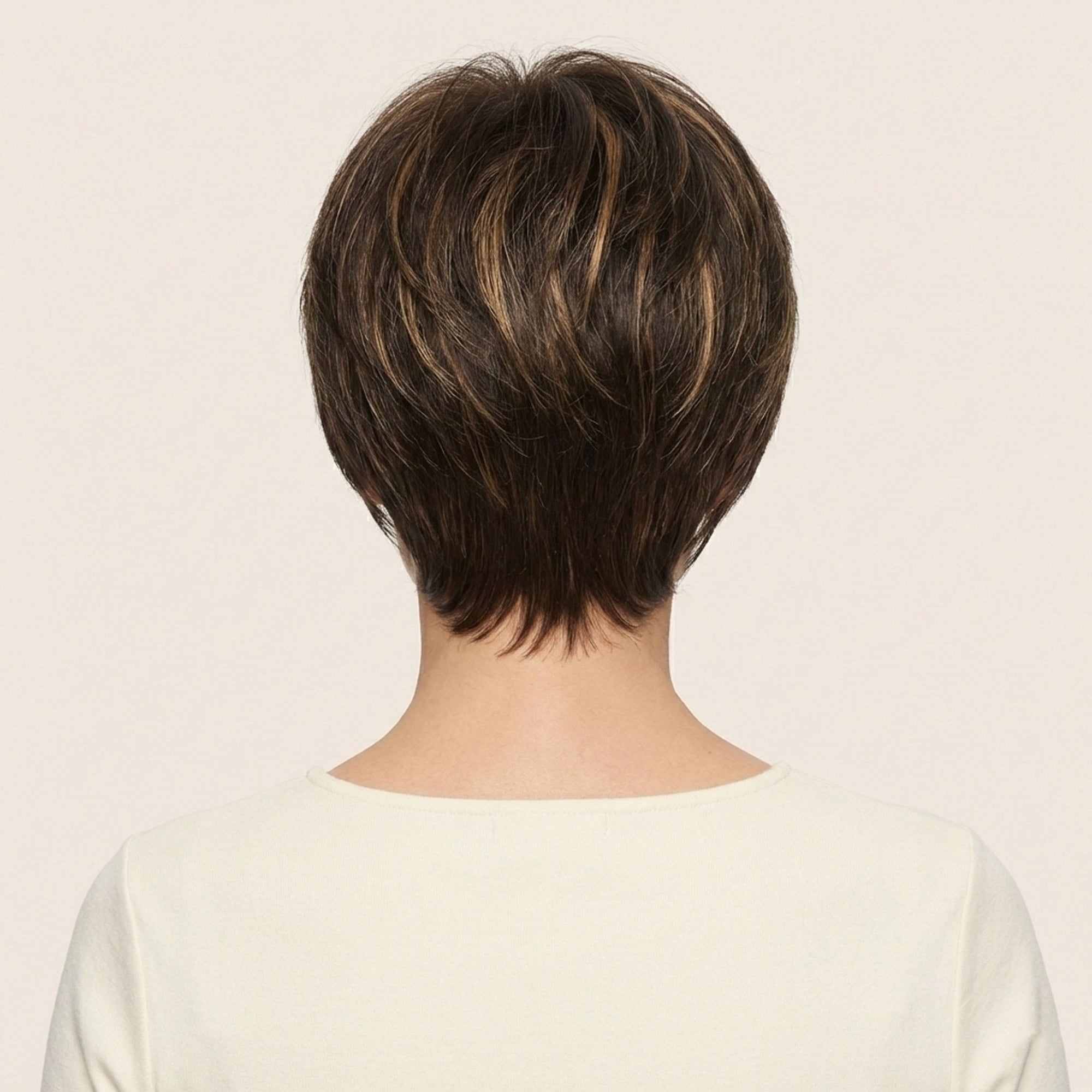 Perruque Synthétique Brune Ombré Rousse Courte - Xénia - dos