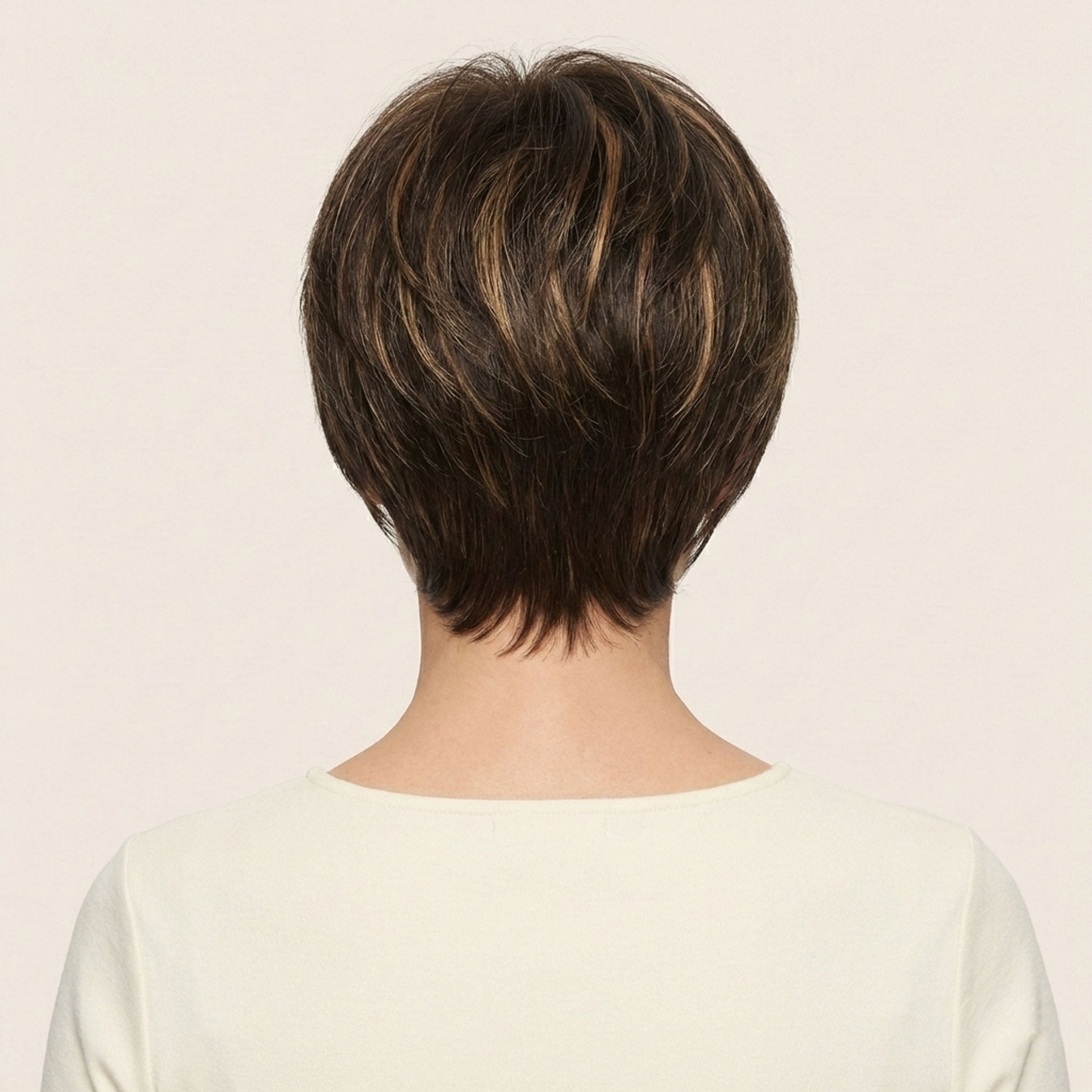 Perruque Synthétique Brune Ombré Rousse Courte - Xénia - dos