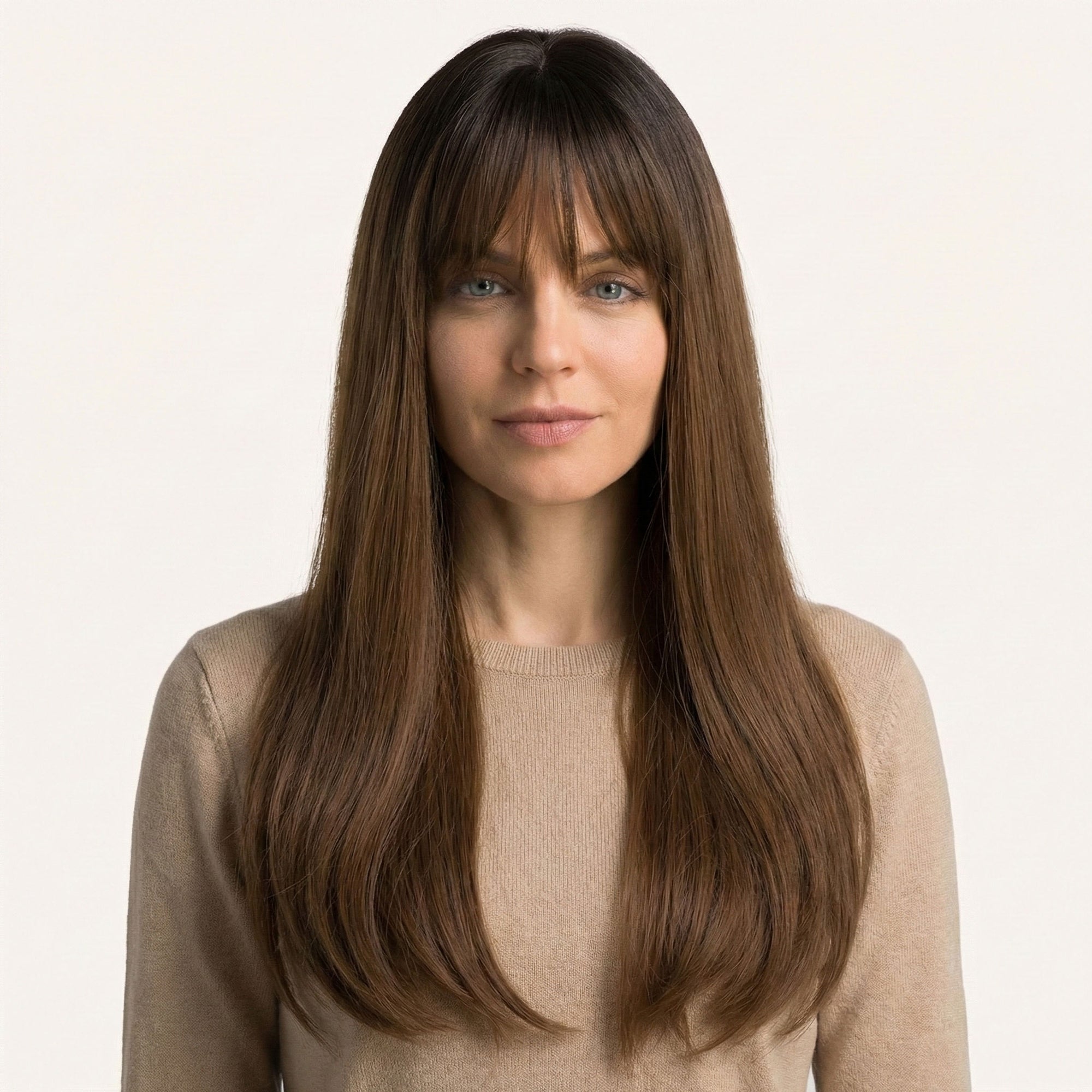 Perruque Synthétique Brune longue - Élise