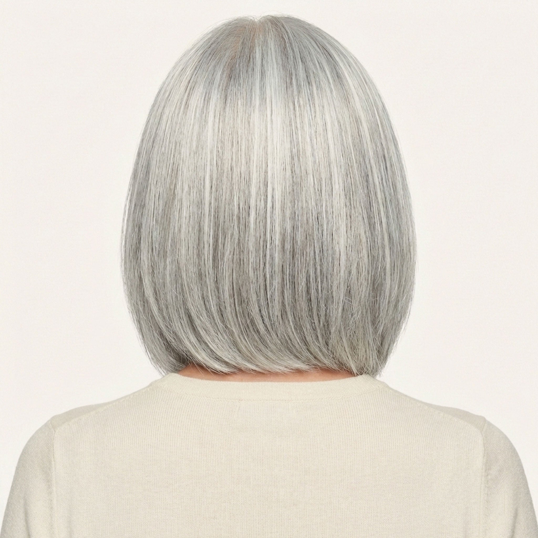Perruque Synthétique Grise - Isabelle - dos