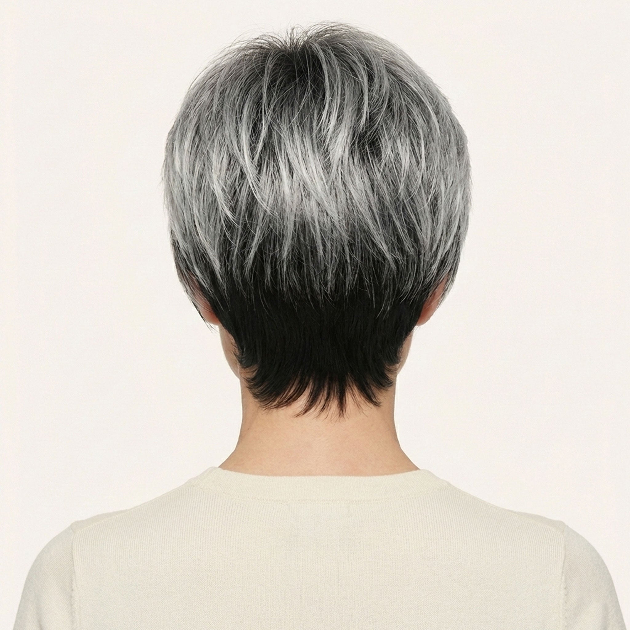 Perruque Synthétique Grise Courte - Tania - dos