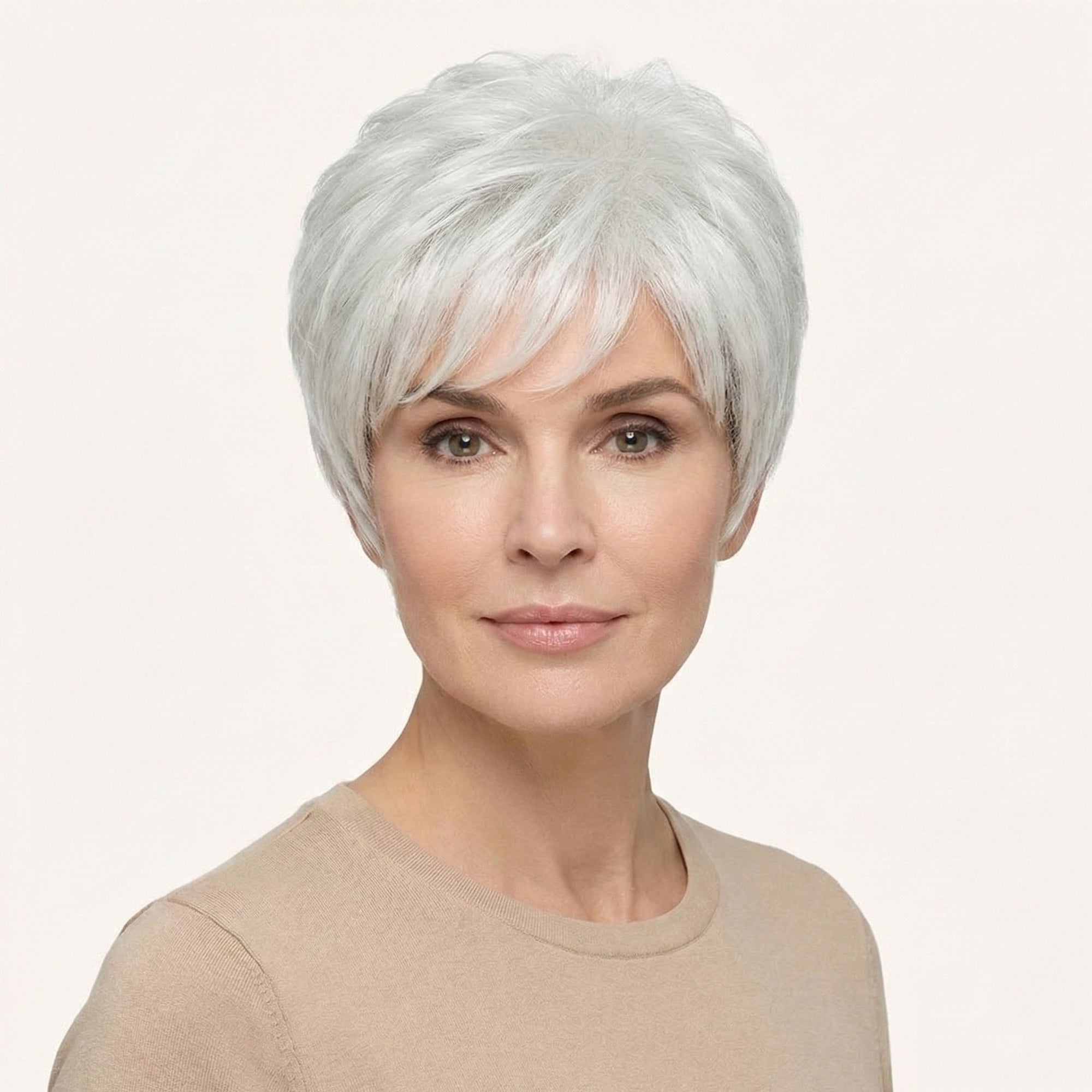 Perruque Synthétique Grise courte - Delia