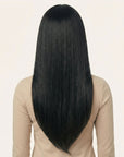Perruque Synthétique Noire Longue - Émilie - dos