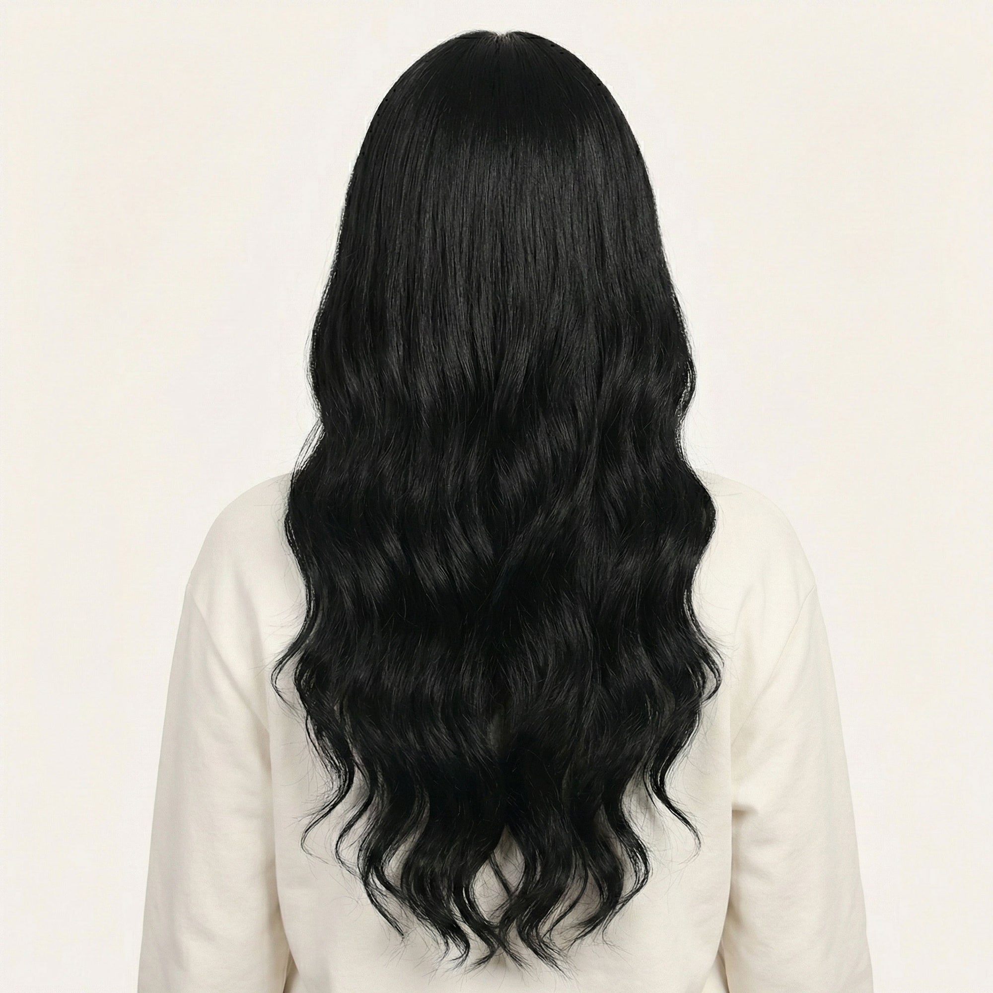 Perruque Synthétique Noire Longue - Vianne - dos