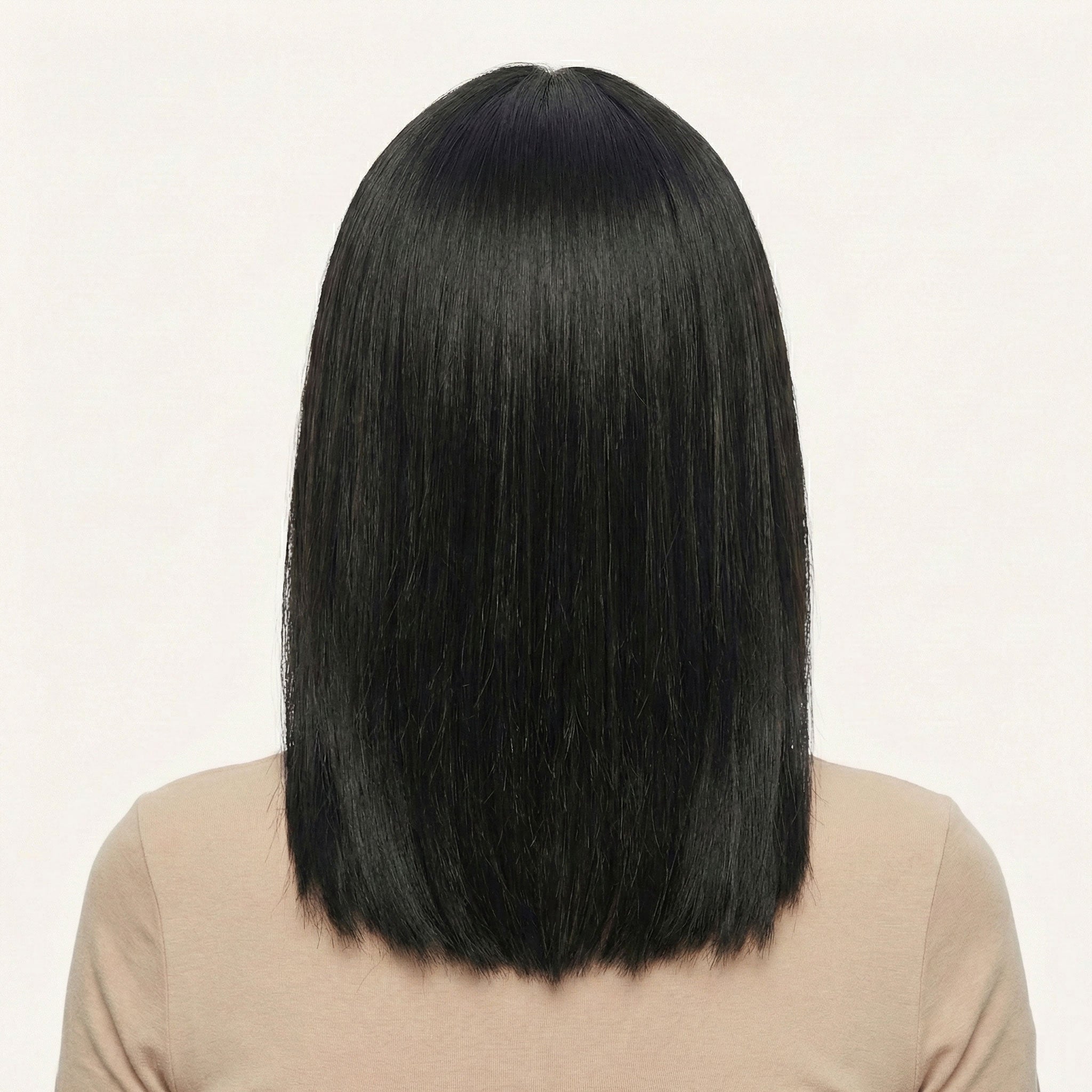 Perruque Synthétique Noire Mi-Longue - Diane - dos