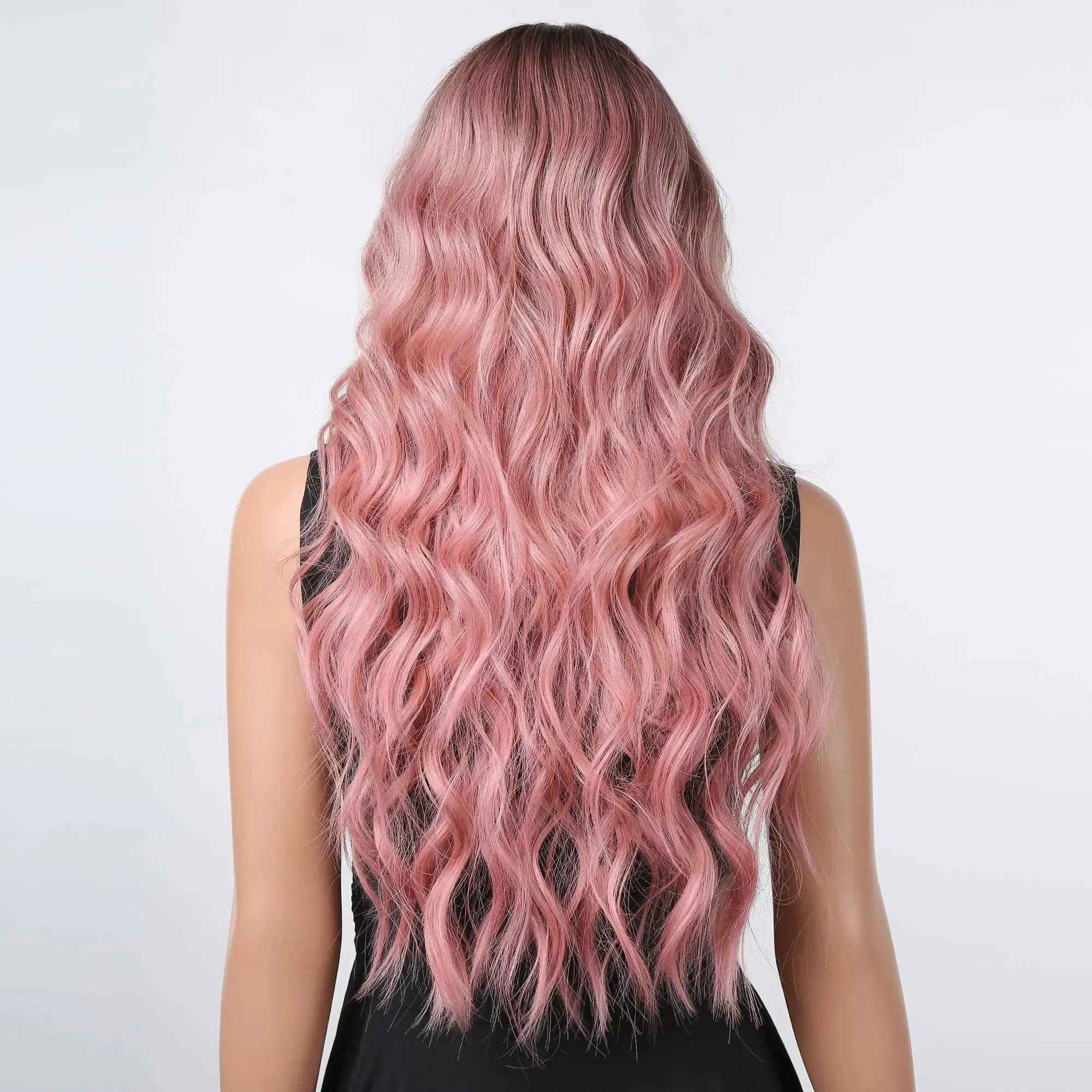 Perruque Synthétique Rose Bouclée Longue - Éliane - Perruque Femme