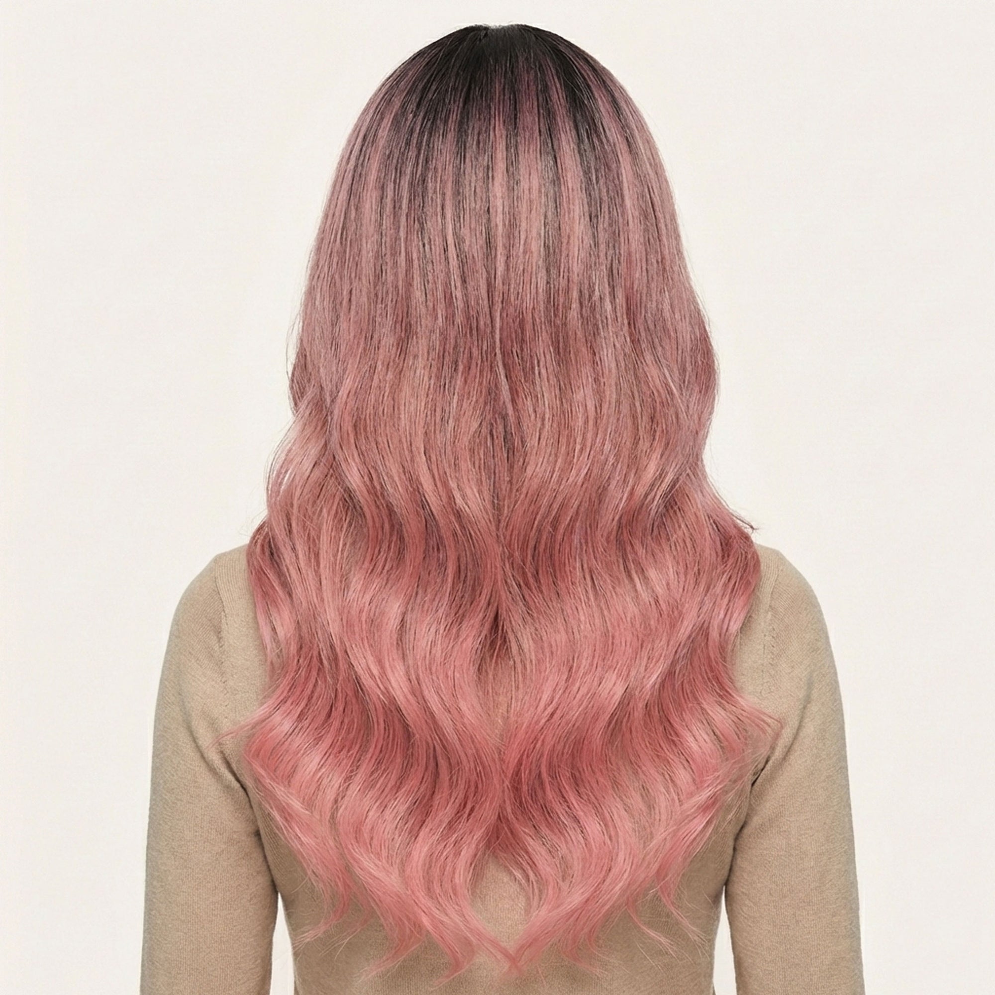 Perruque Synthétique Rose Longue - Fernanda - dos