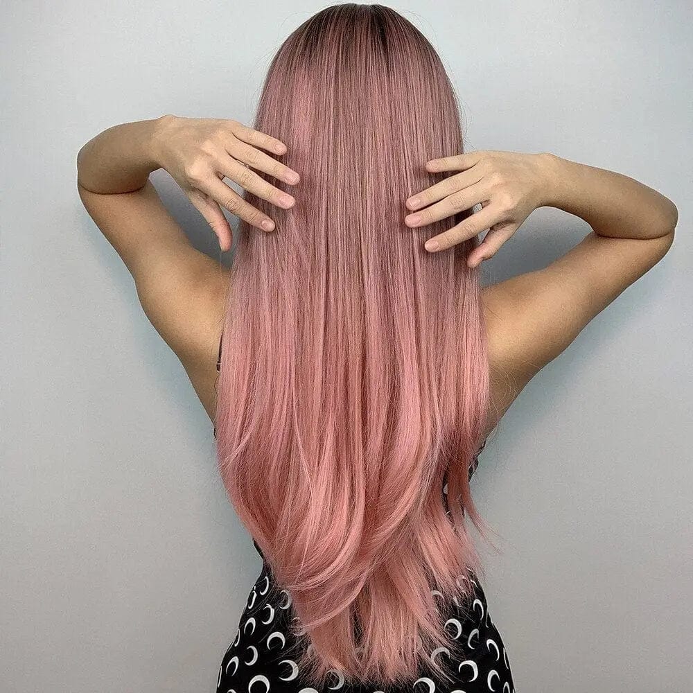 Perruque Synthétique Rose Longue - Roxelana - Perruque Femme