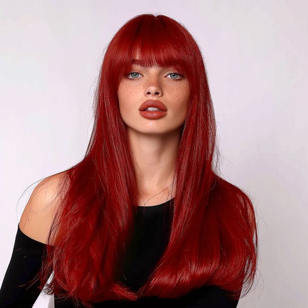 Perruque Synthétique Rouge Longue - Alethea
