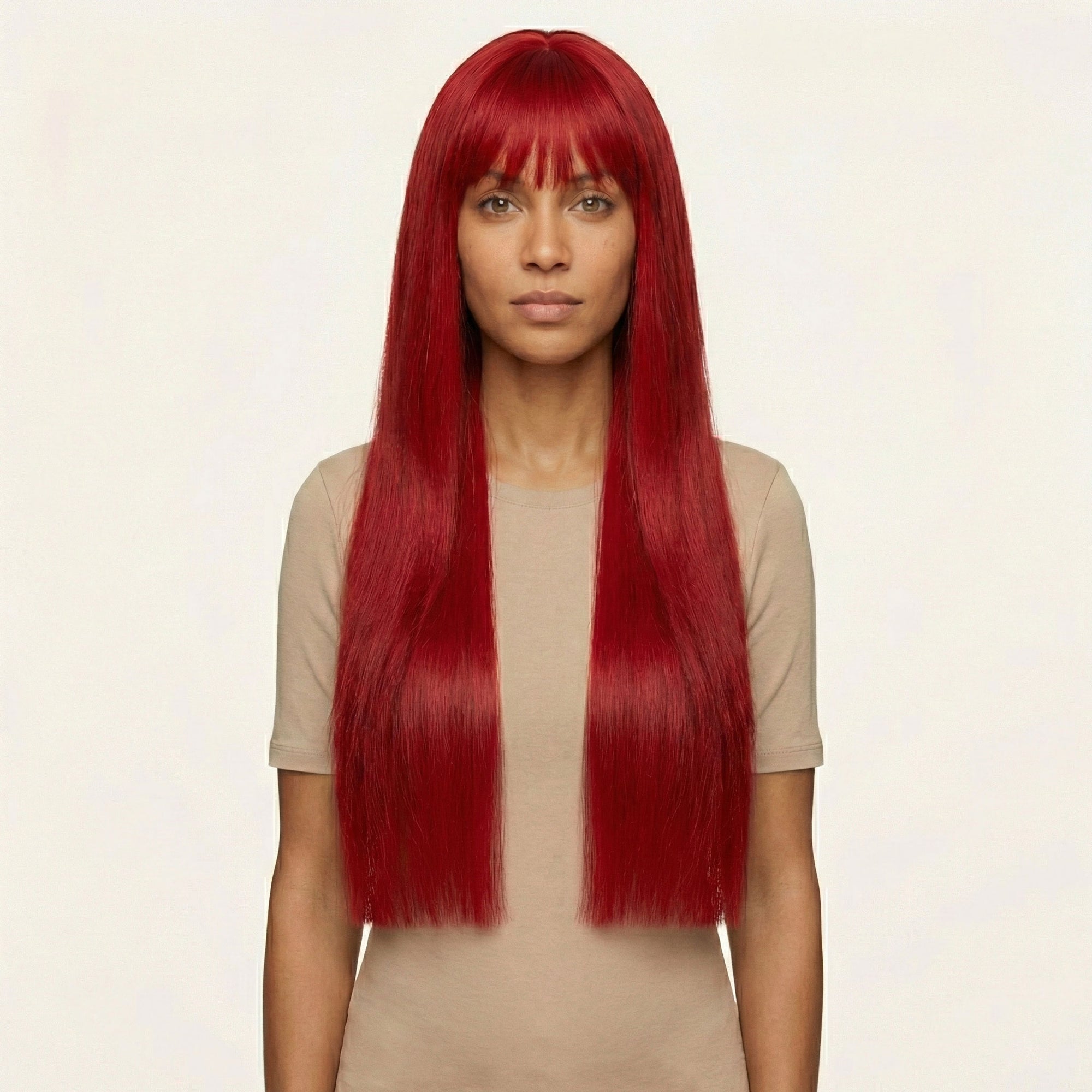 Perruque Synthétique Rouge Longue - Alethea