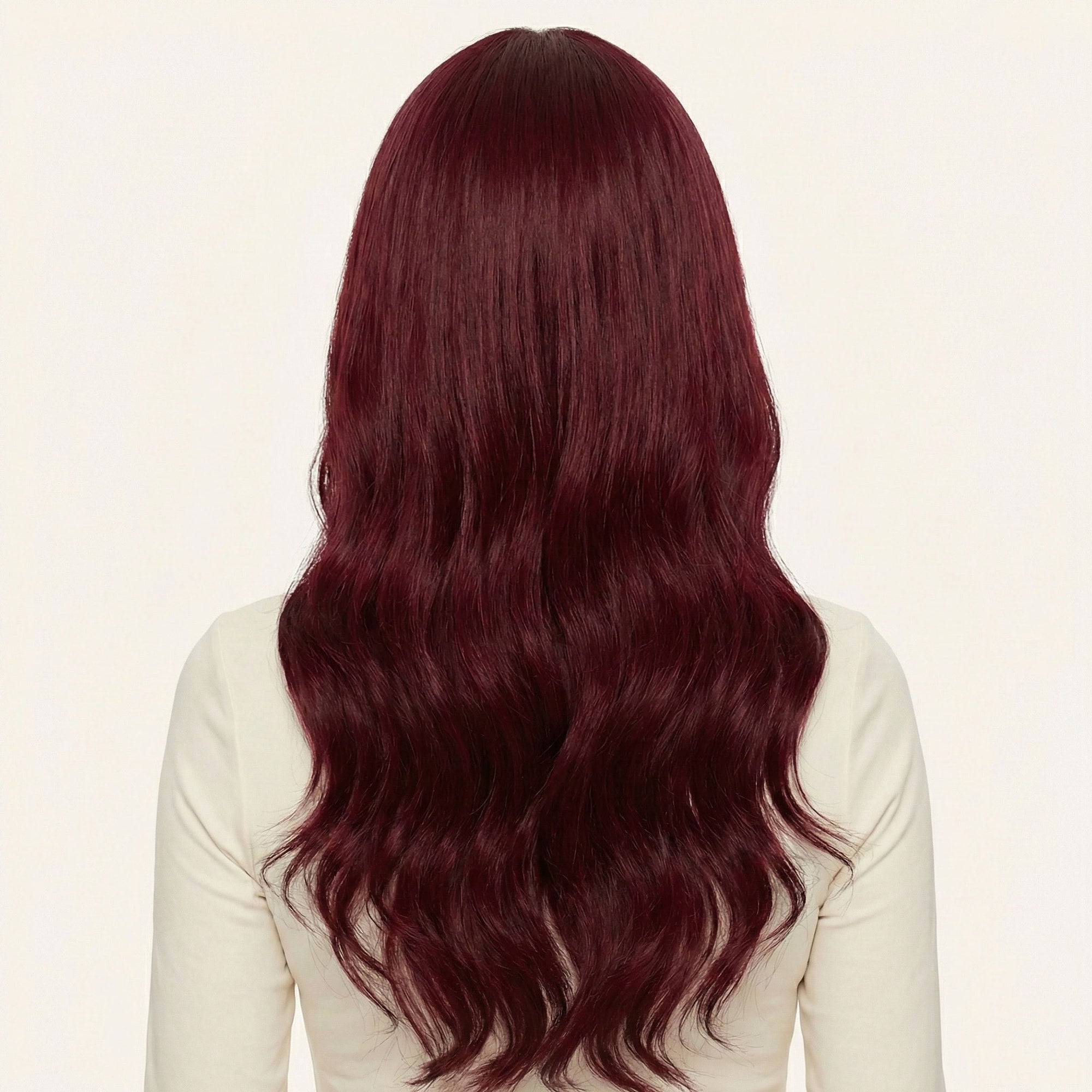 Perruque Synthétique Rouge Longue - Briony - dos