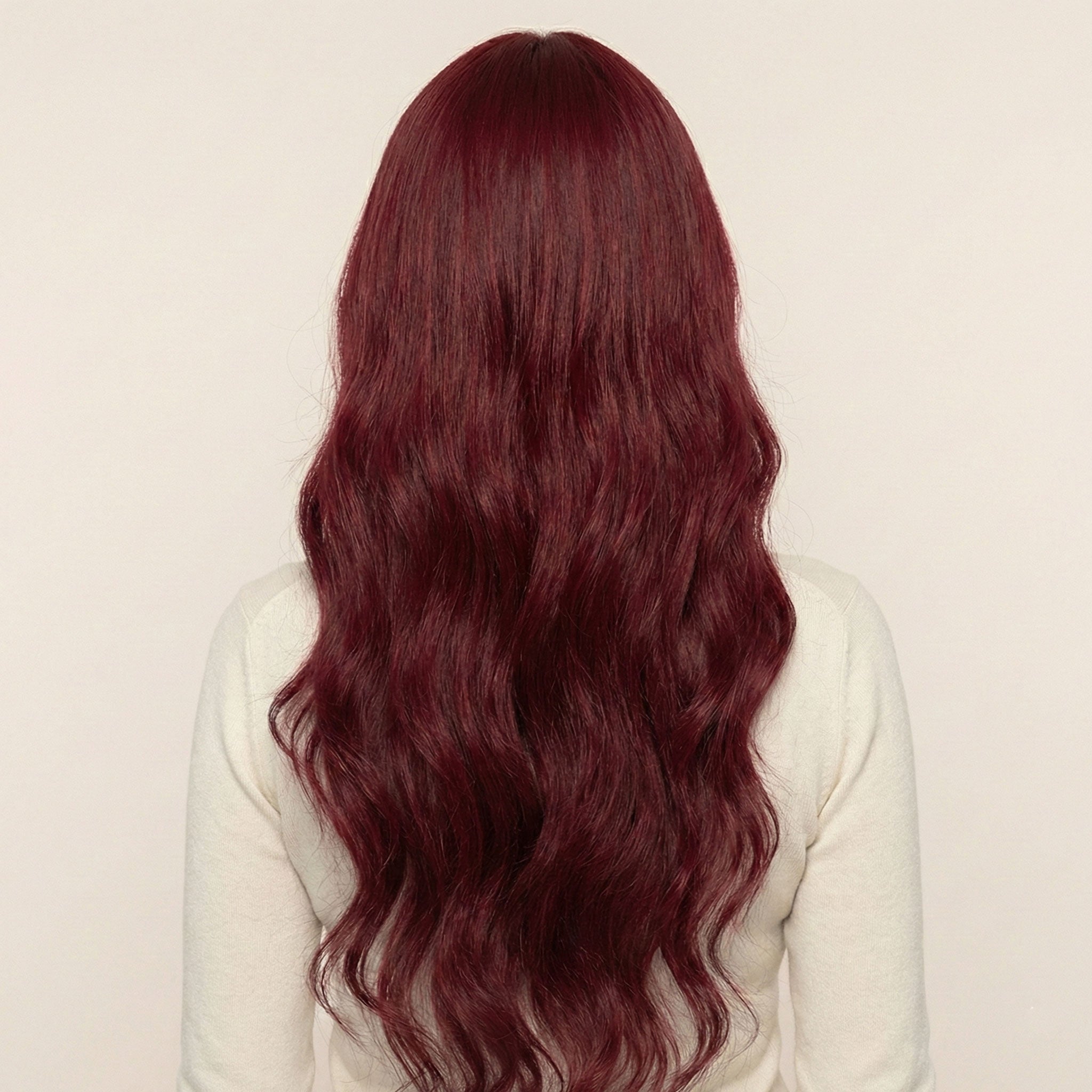 Perruque Synthétique Rouge Longue - Honora - dos