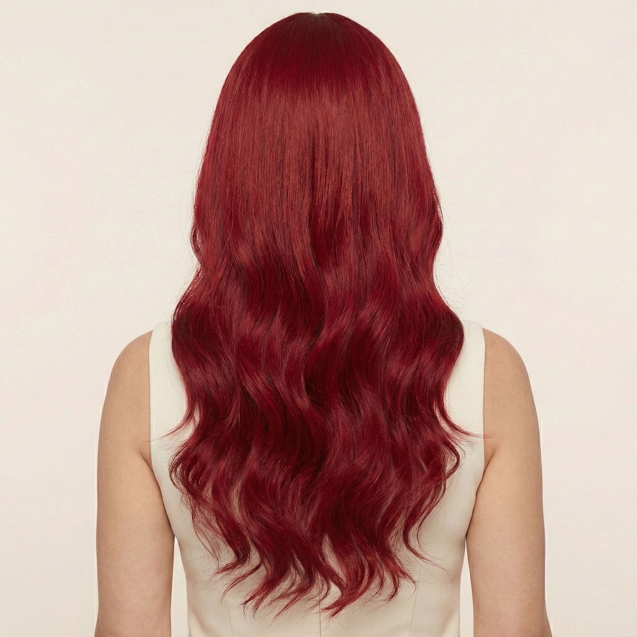 Perruque Synthétique Rouge Longue - Ilaria - dos