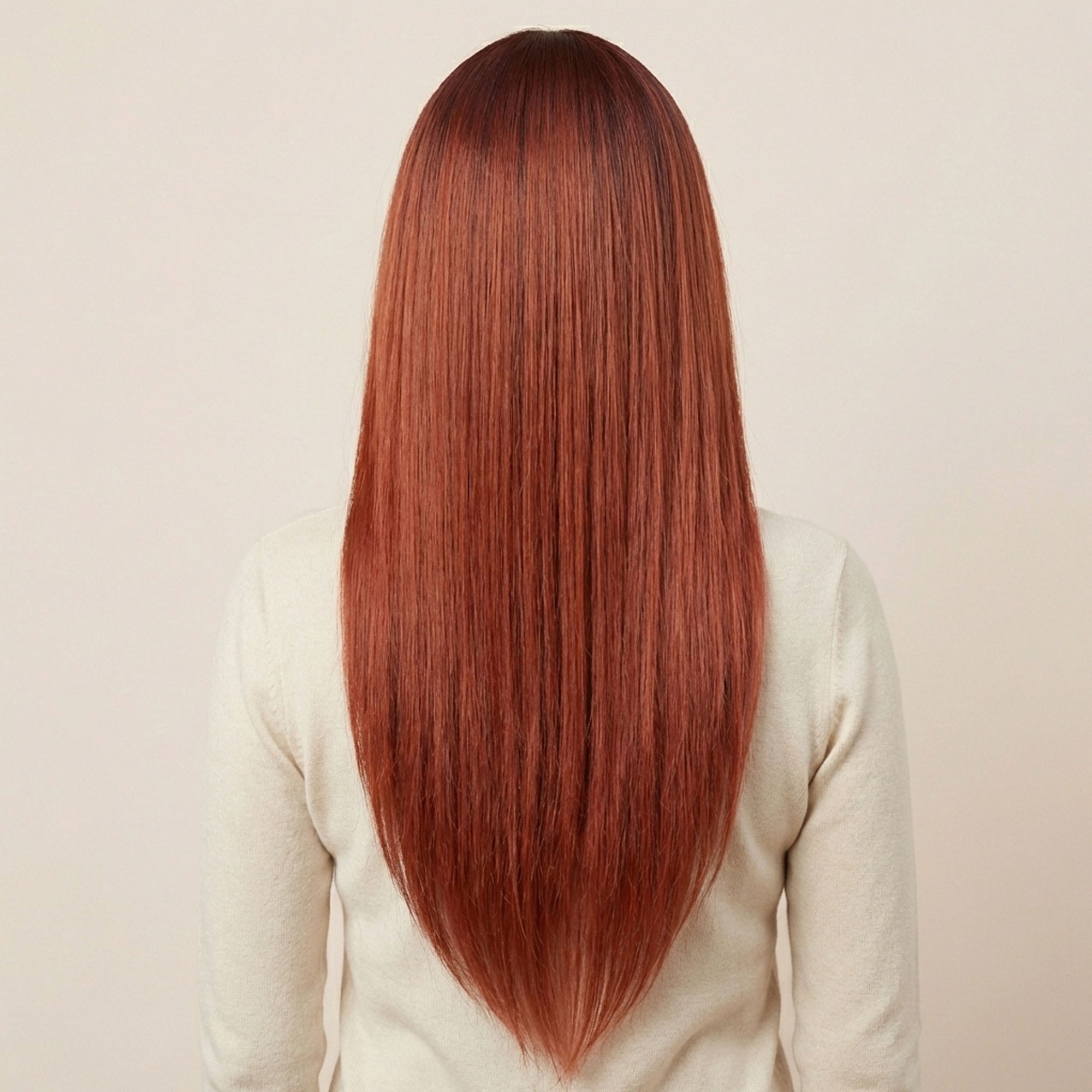 Perruque Synthétique Rouge Longue - Yael - dos