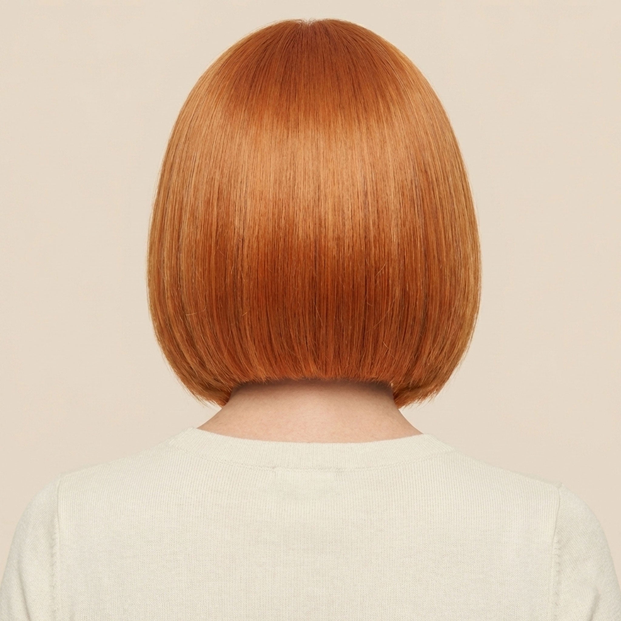 Perruque Synthétique Rousse A Frange - Léonie