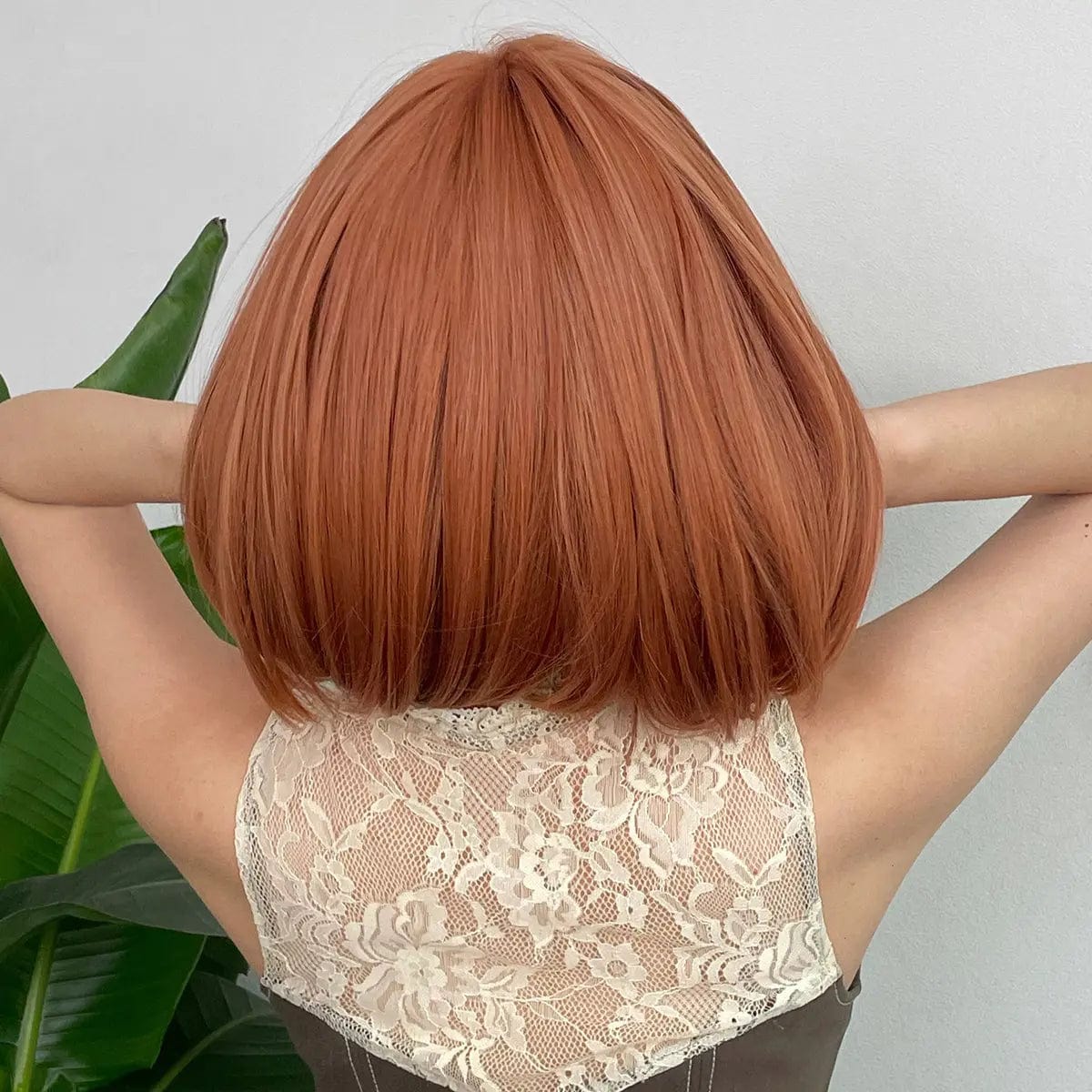 Perruque Synthétique Rousse A Frange Mi-Longue - Léonore - Perruque Femme