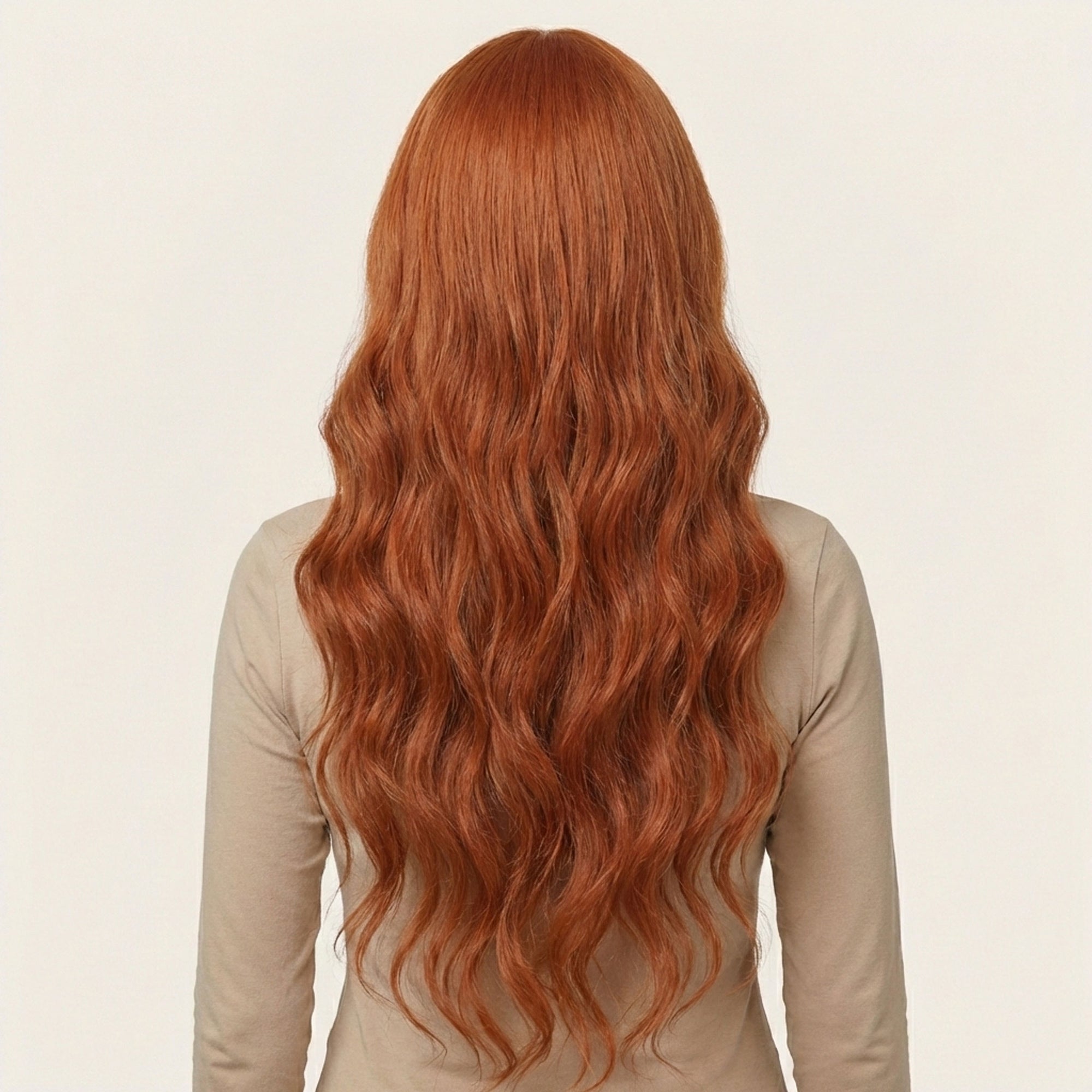 Perruque Synthétique Rousse Bouclée Longue - Odile - dos
