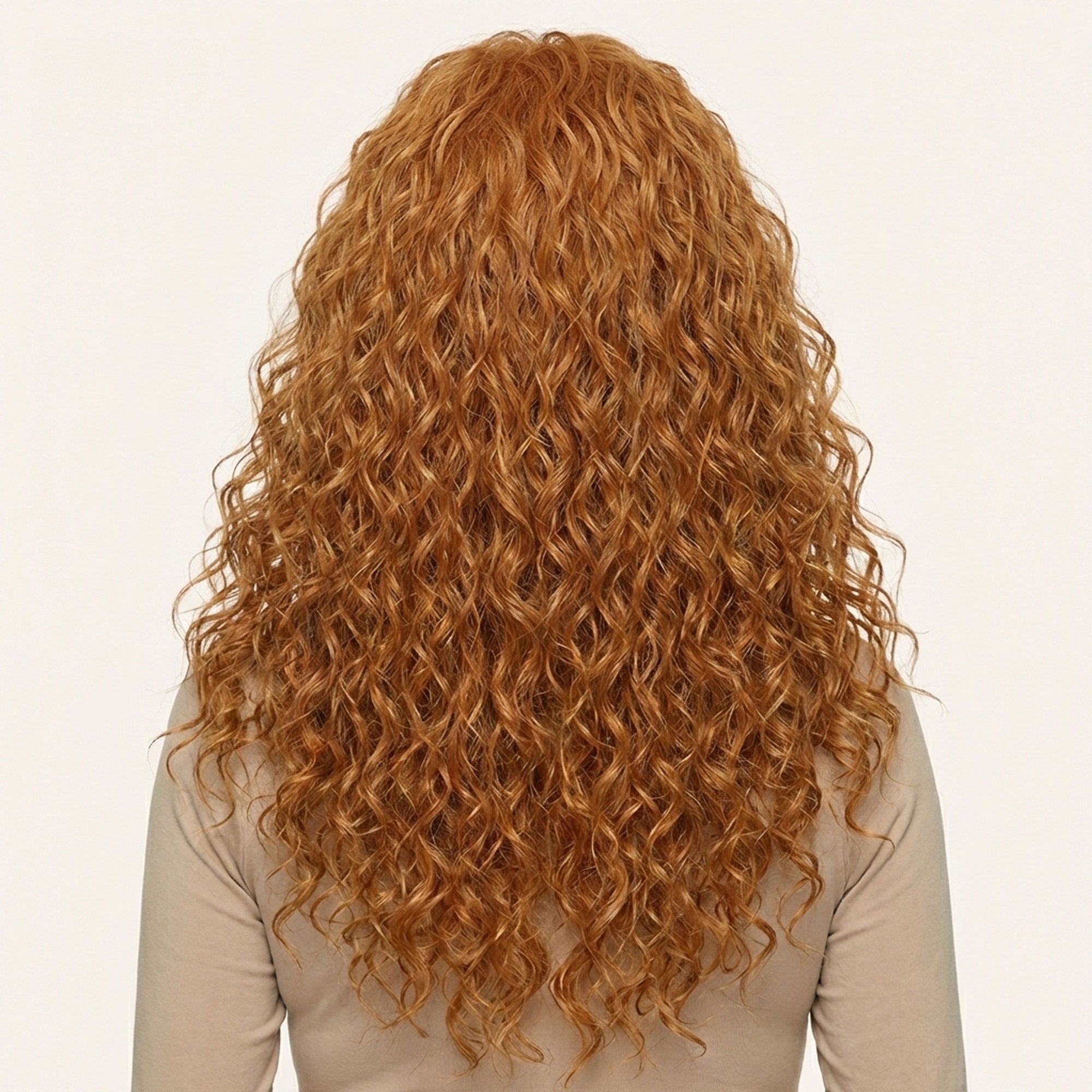 Perruque Synthétique Rousse Frisée Longue - Rosalie - dos