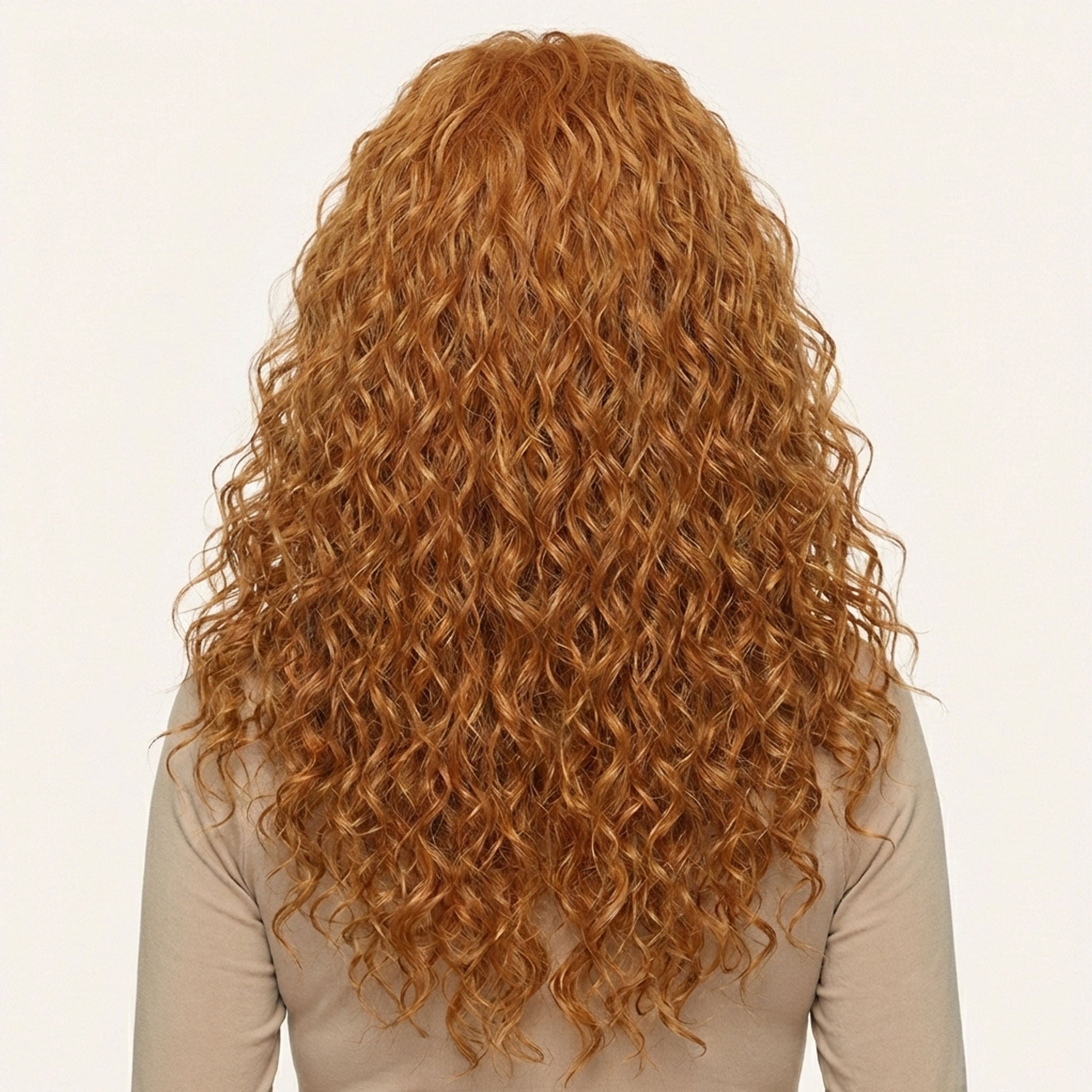 Perruque Synthétique Rousse Frisée Longue - Rosalie - dos
