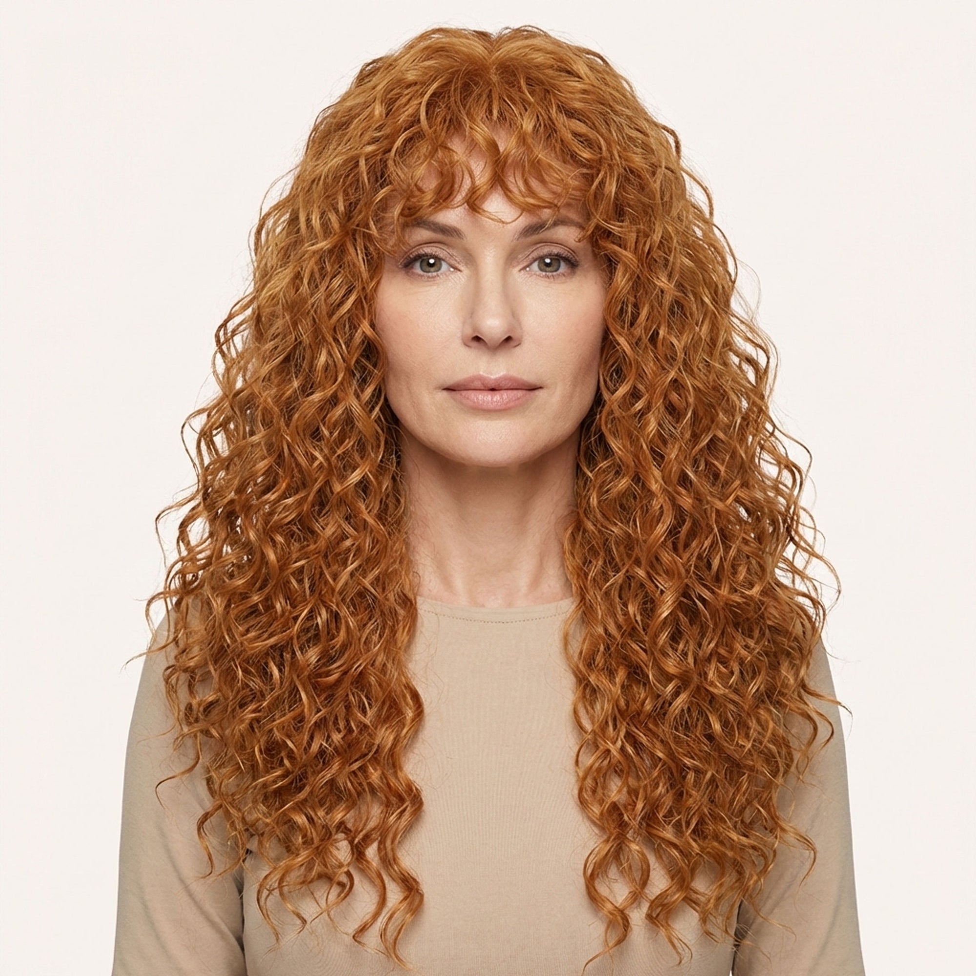 Perruque Synthétique Rousse Frisée Longue - Rosalie