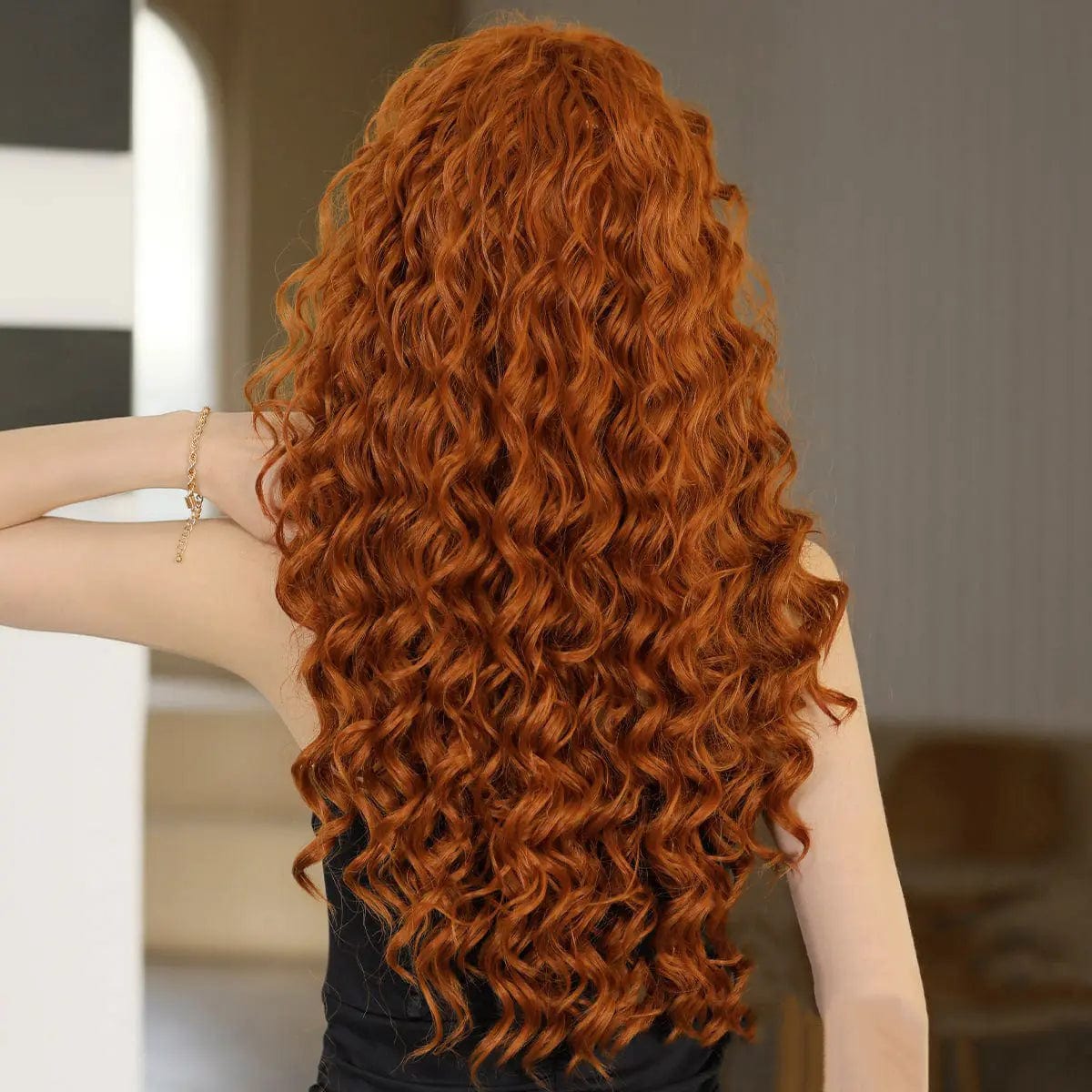 Perruque Synthétique Rousse Frisée Longue - Rosalie - Perruque Femme