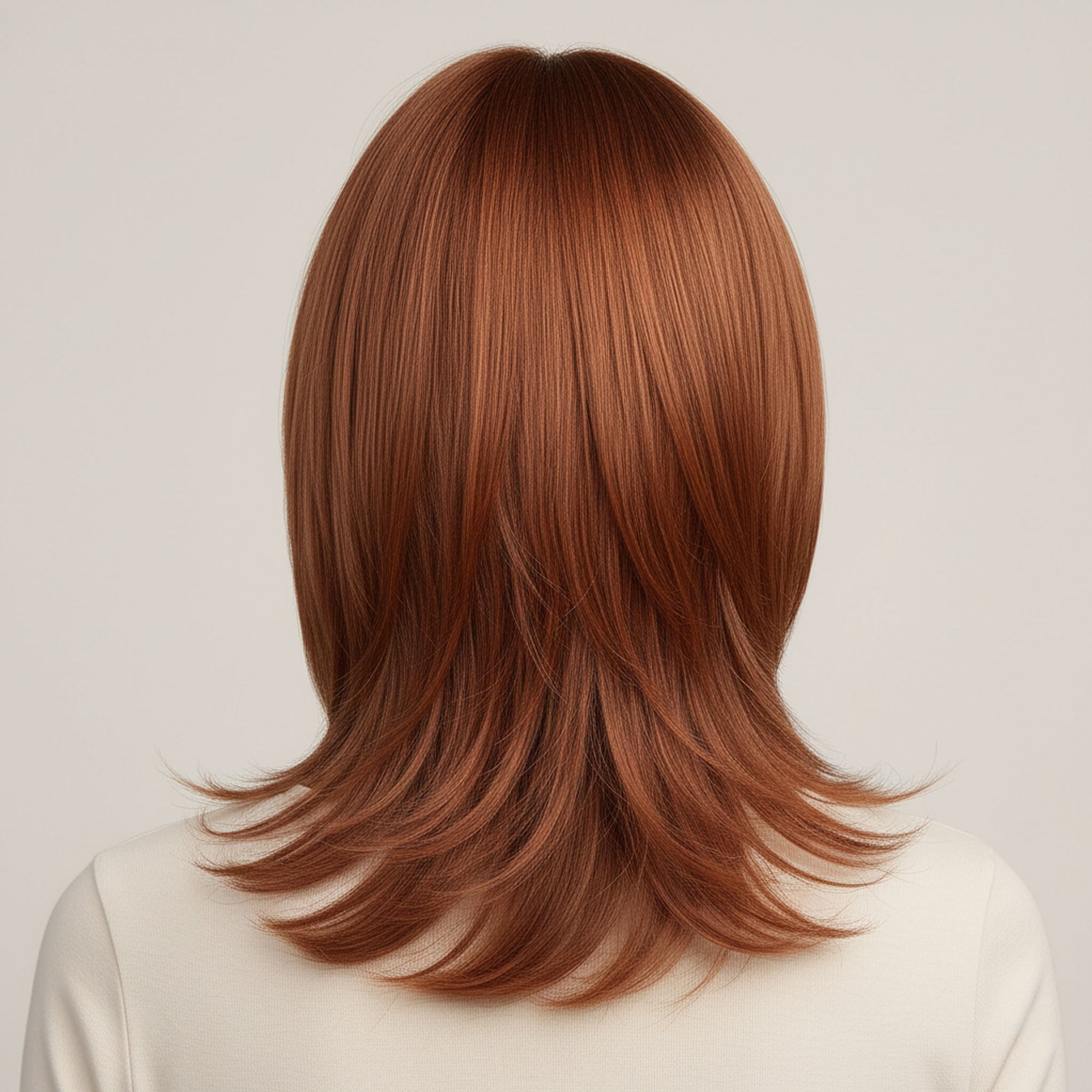 Perruque Synthétique Rousse Mi-Longue - Nadine - dos