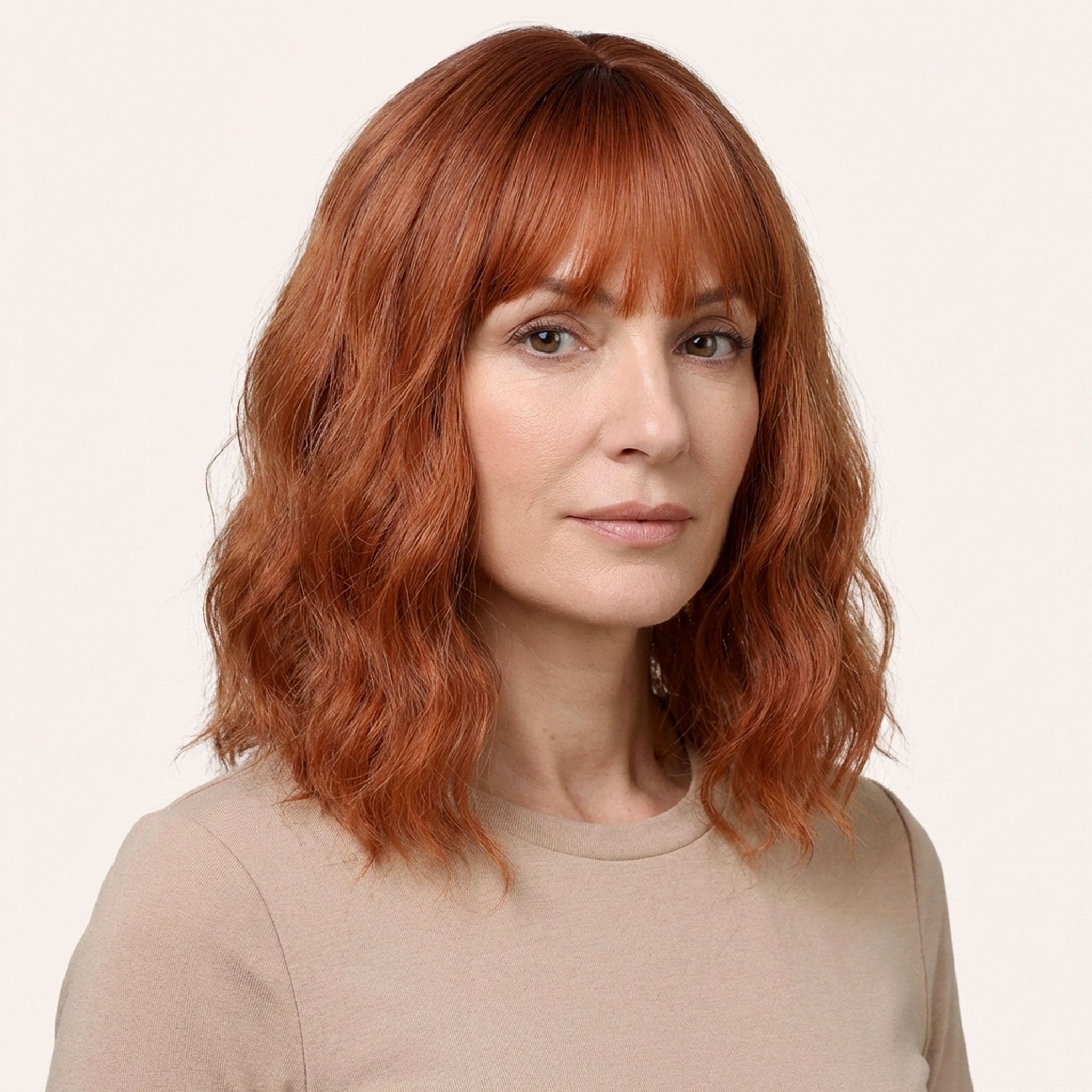 Perruque Synthétique Rousse Mi-Longue - Noémie