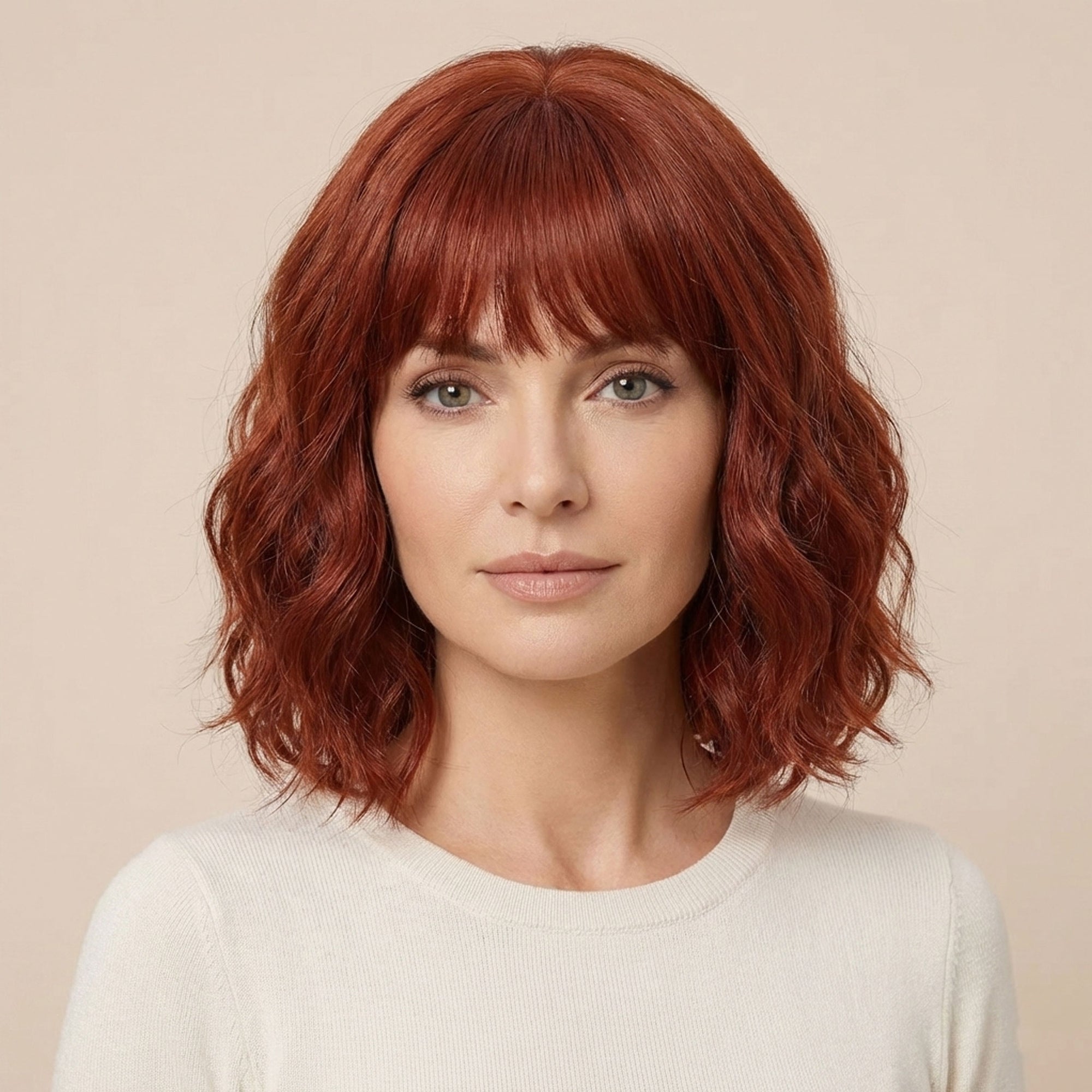 Perruque Synthétique Rousse Mi-Longue - Xanthe