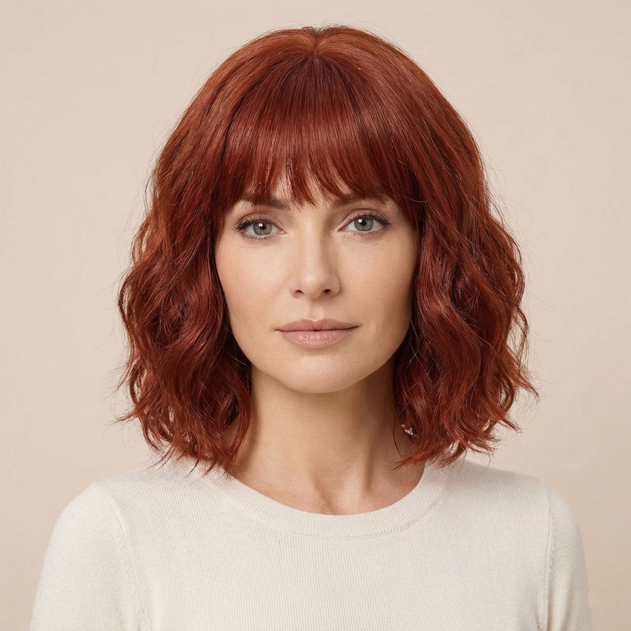 Perruque Synthétique Rousse Mi-Longue - Xanthe