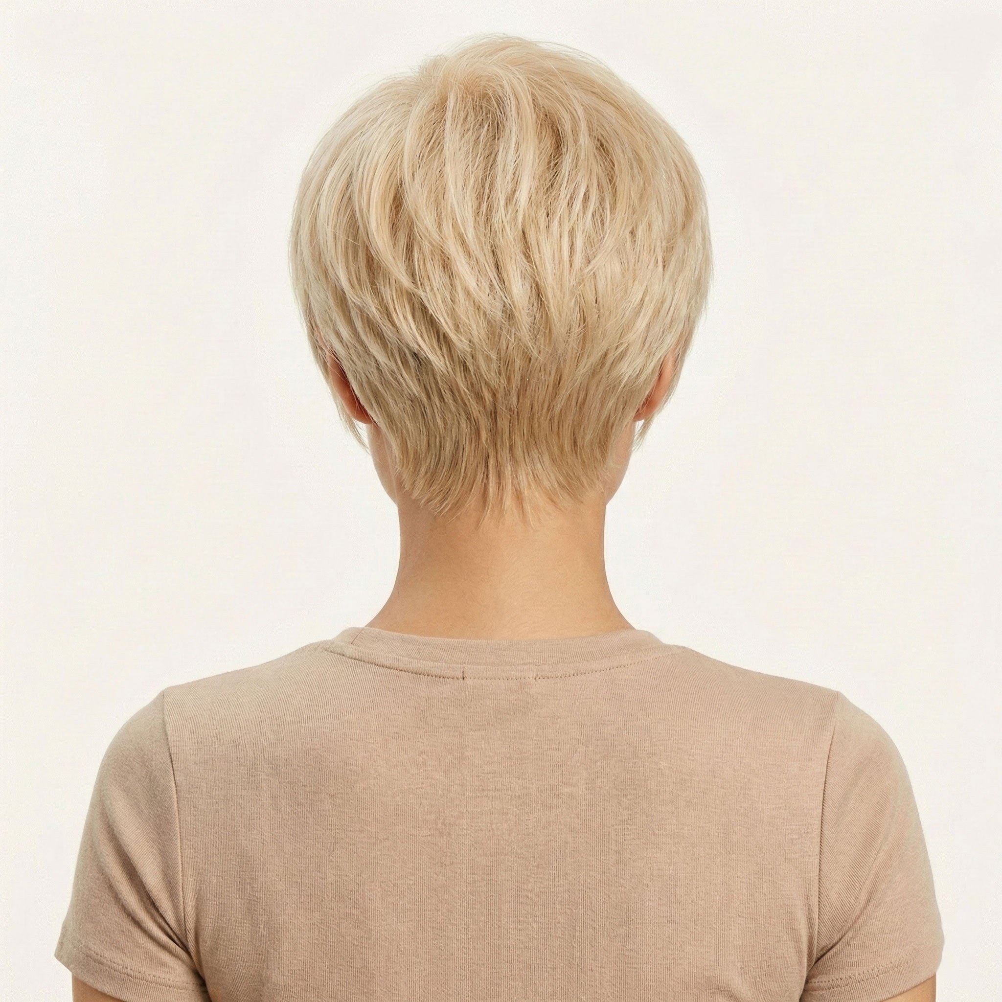Perruque naturelle Blonde Carré Court - Quintina - dos
