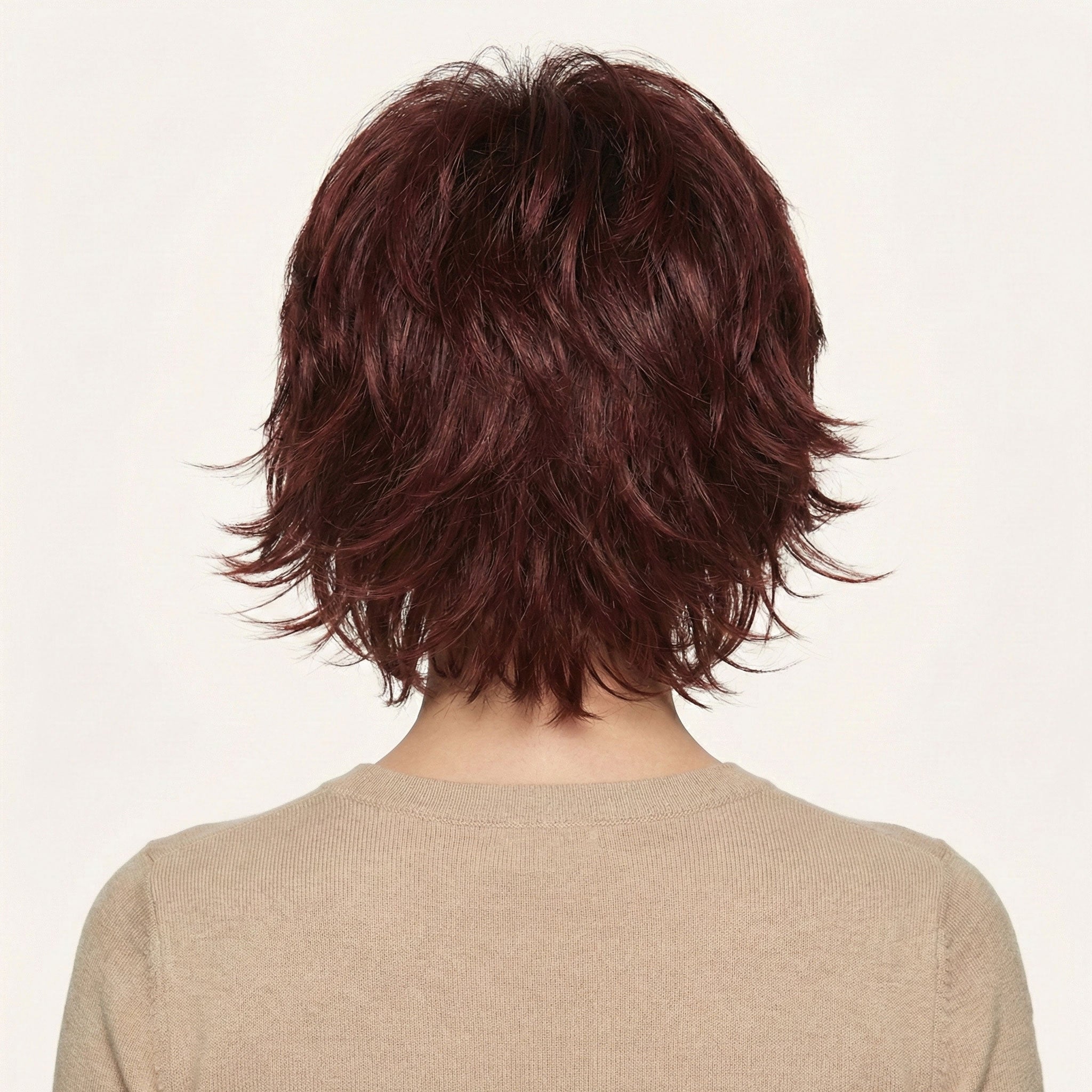 Perruque synthétique Brune Auburn Courte - Alice - dos