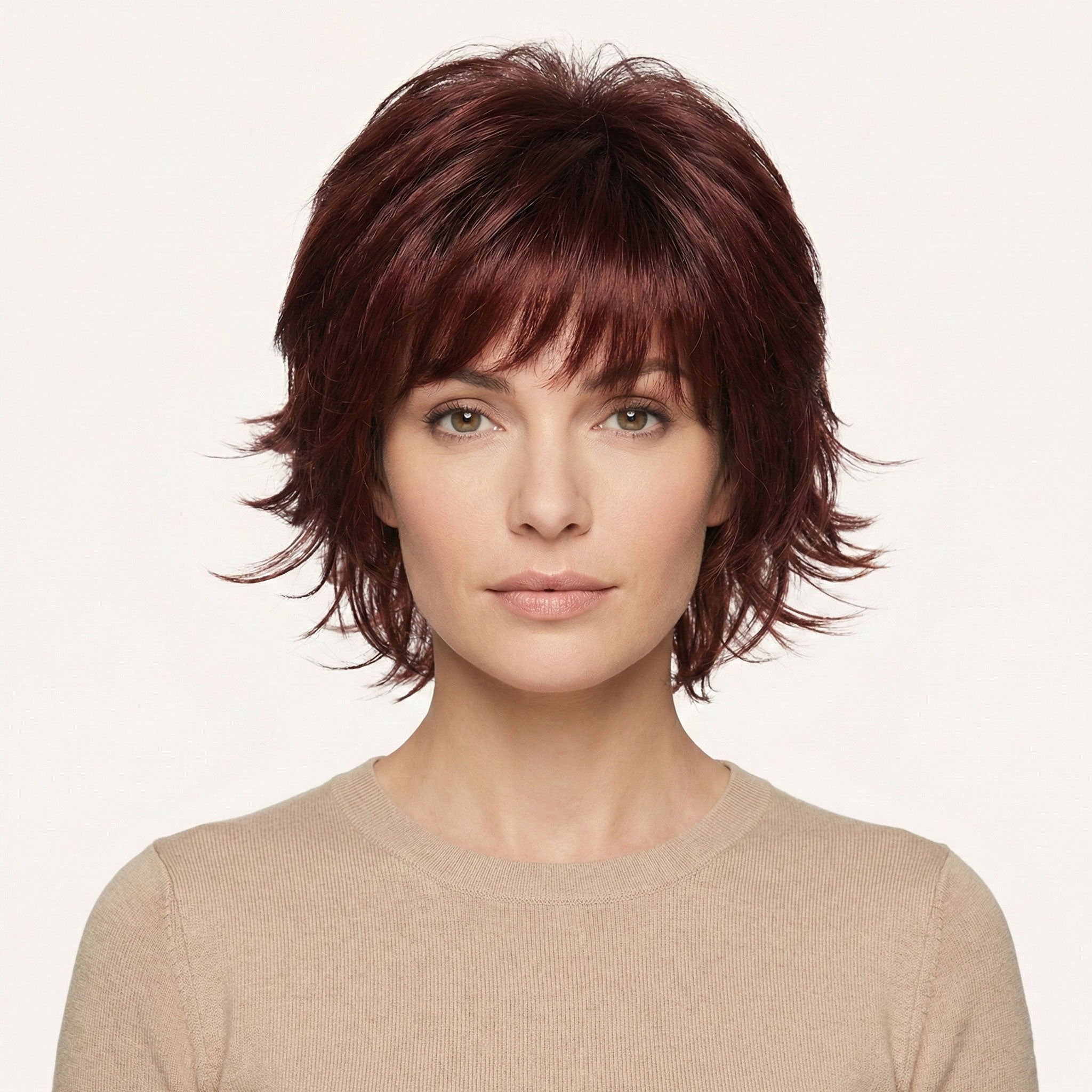 Perruque synthétique Brune Auburn Courte - Alice