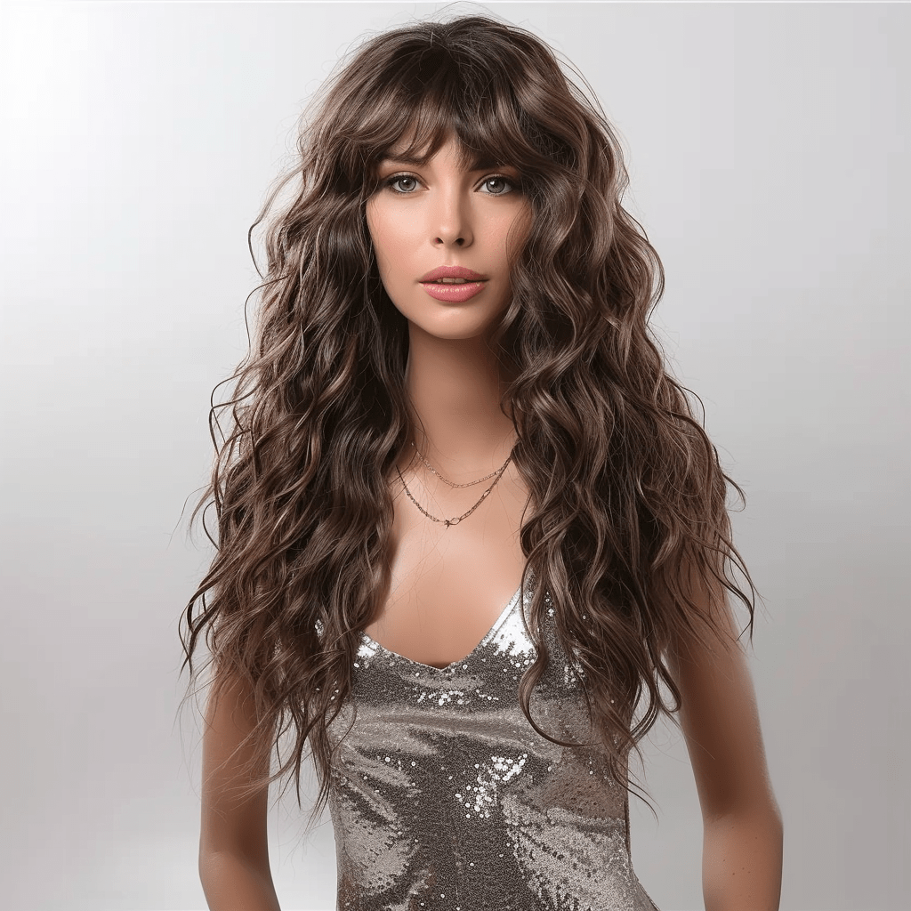 Perruque longue outlet frisée