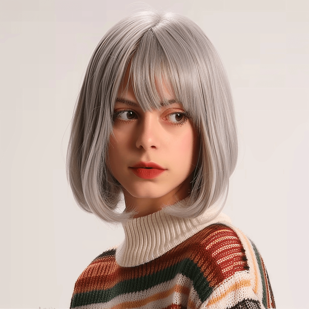 Perruque online grise courte