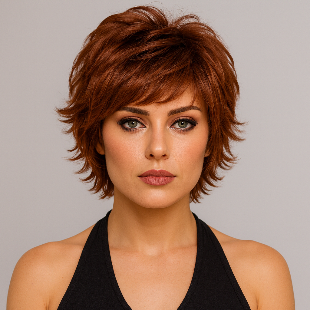 Perruque Synthétique Rousse Auburn Courte - Marie