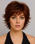 Perruque synthétique Brune Auburn Courte - Alice