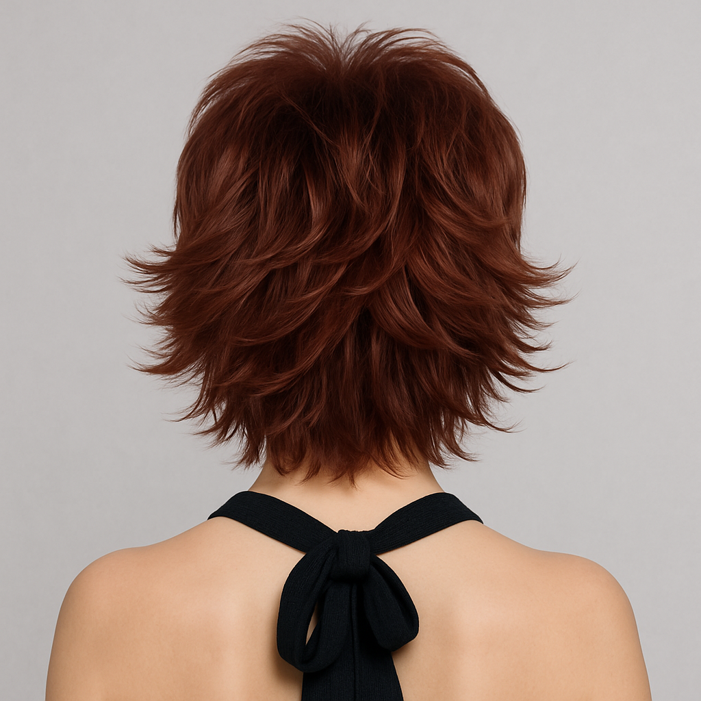 Perruque synthétique Brune Auburn Courte - Alice
