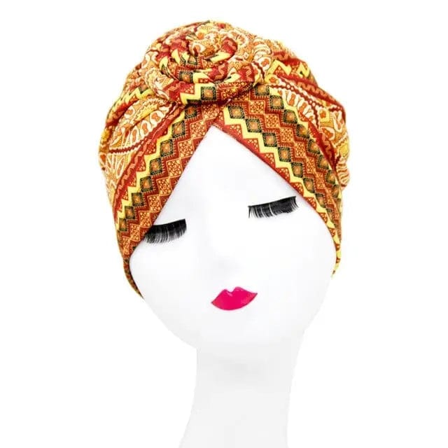 Turban Coton Orange - Perruque Femme