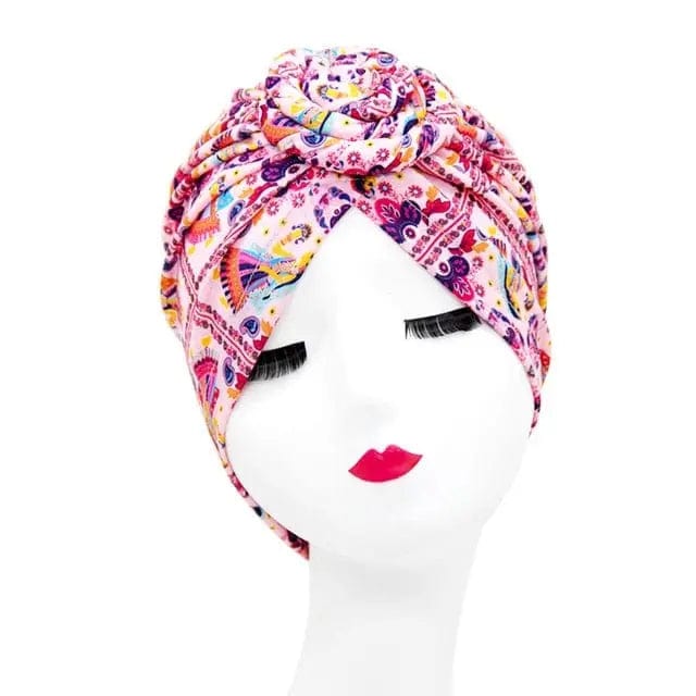 Turban Coton Rose - Perruque Femme