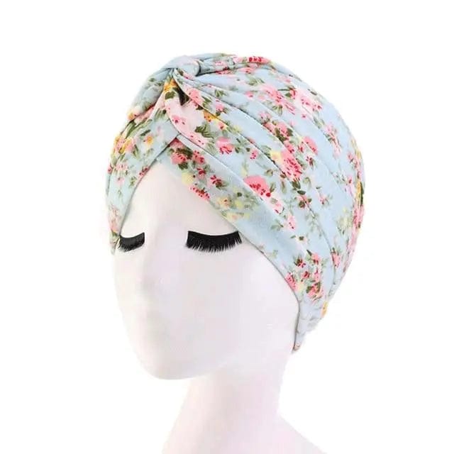 Turban Coton Turquoise - Perruque Femme