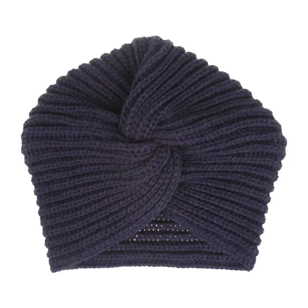 Turban D'Hiver Bleu Marine - Perruque Femme