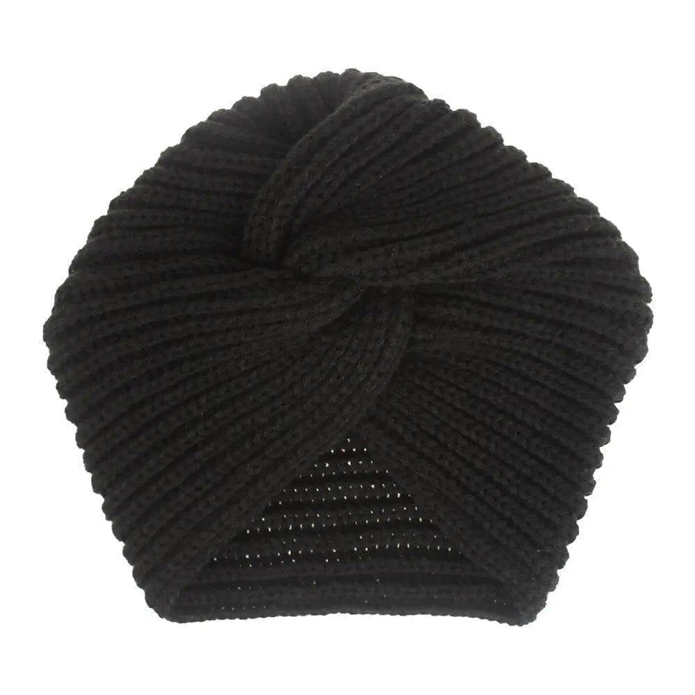 Turban D&#39;hiver Noir - Perruque Femme