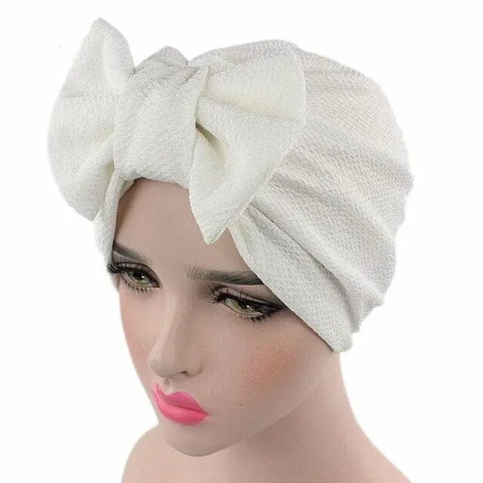 Turban Nœud Blanc - Perruque Femme