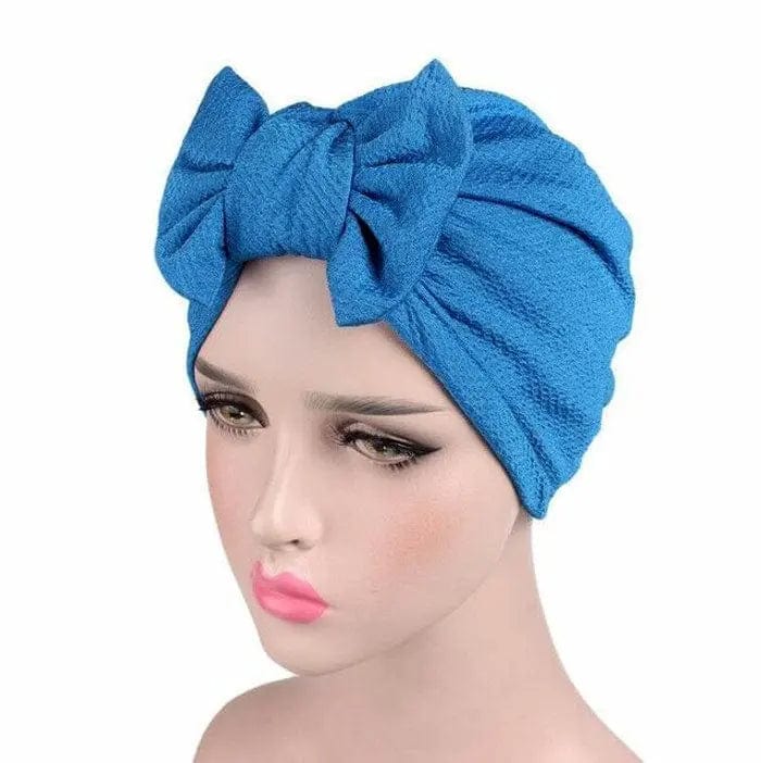Turban Nœud Bleu - Perruque Femme