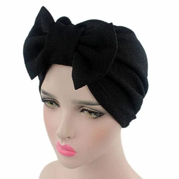 Turban Nœud Noir - Perruque Femme