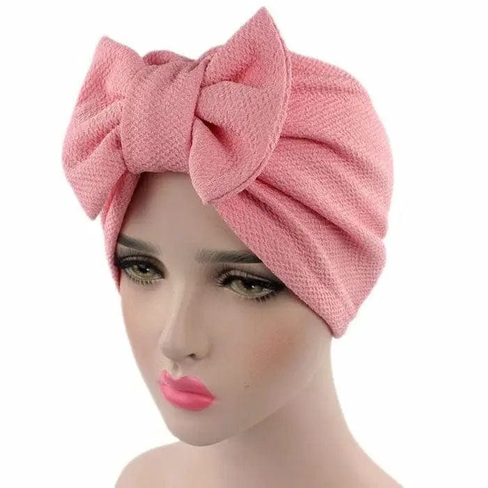 Turban Nœud Rose - Perruque Femme