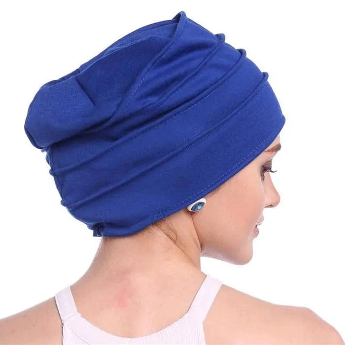 Turban à Fleur Couleur Bleu - Perruque Femme