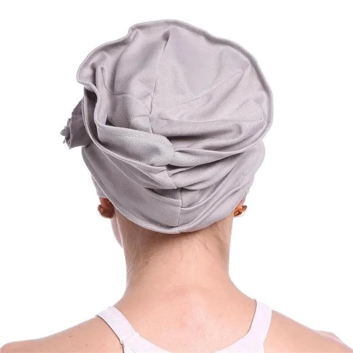 Turban à Fleur Couleur Gris - Perruque Femme
